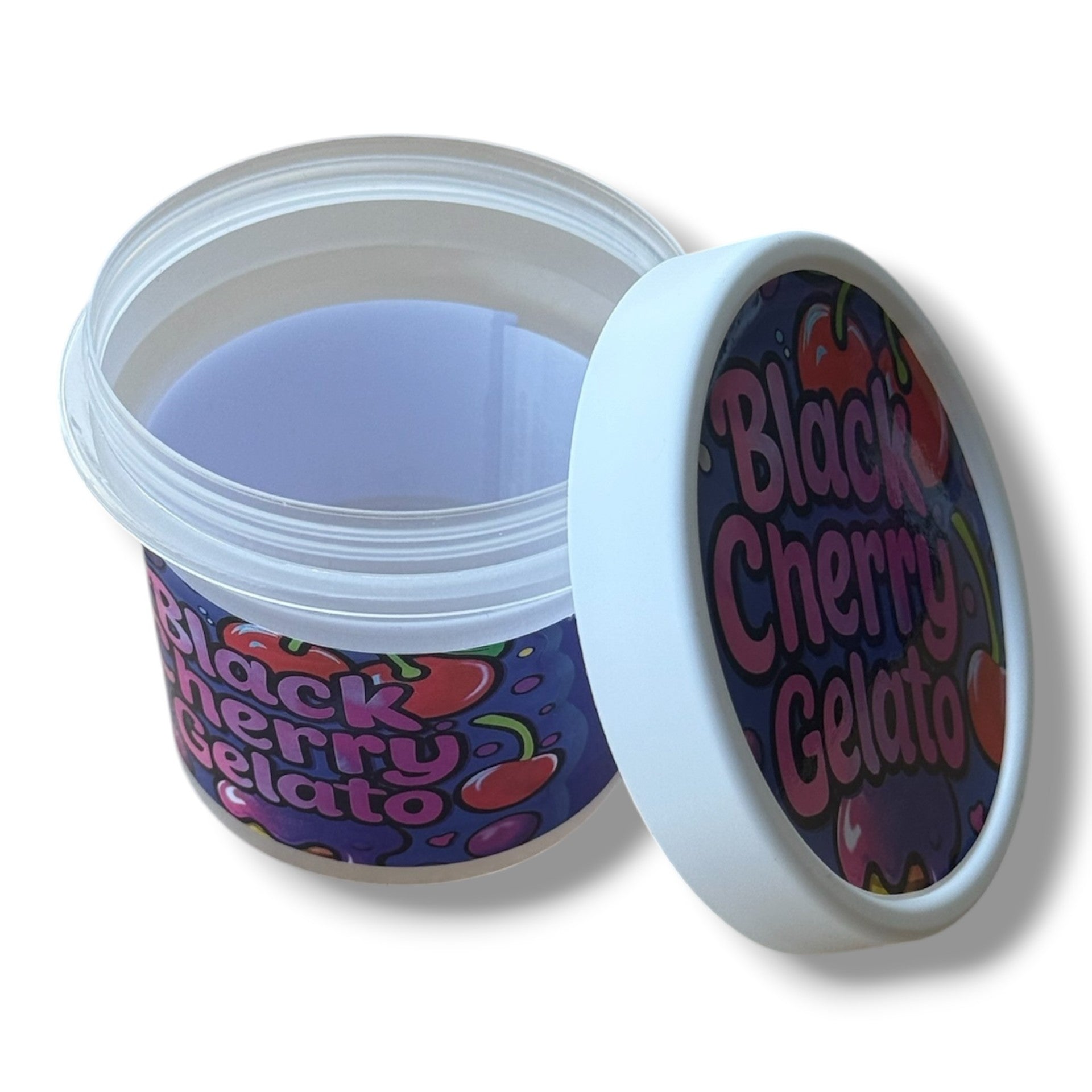 Black Cherry Gelato Ice Cream Style 3.5G Plastic Jars with Display Boxes – Packaging Only