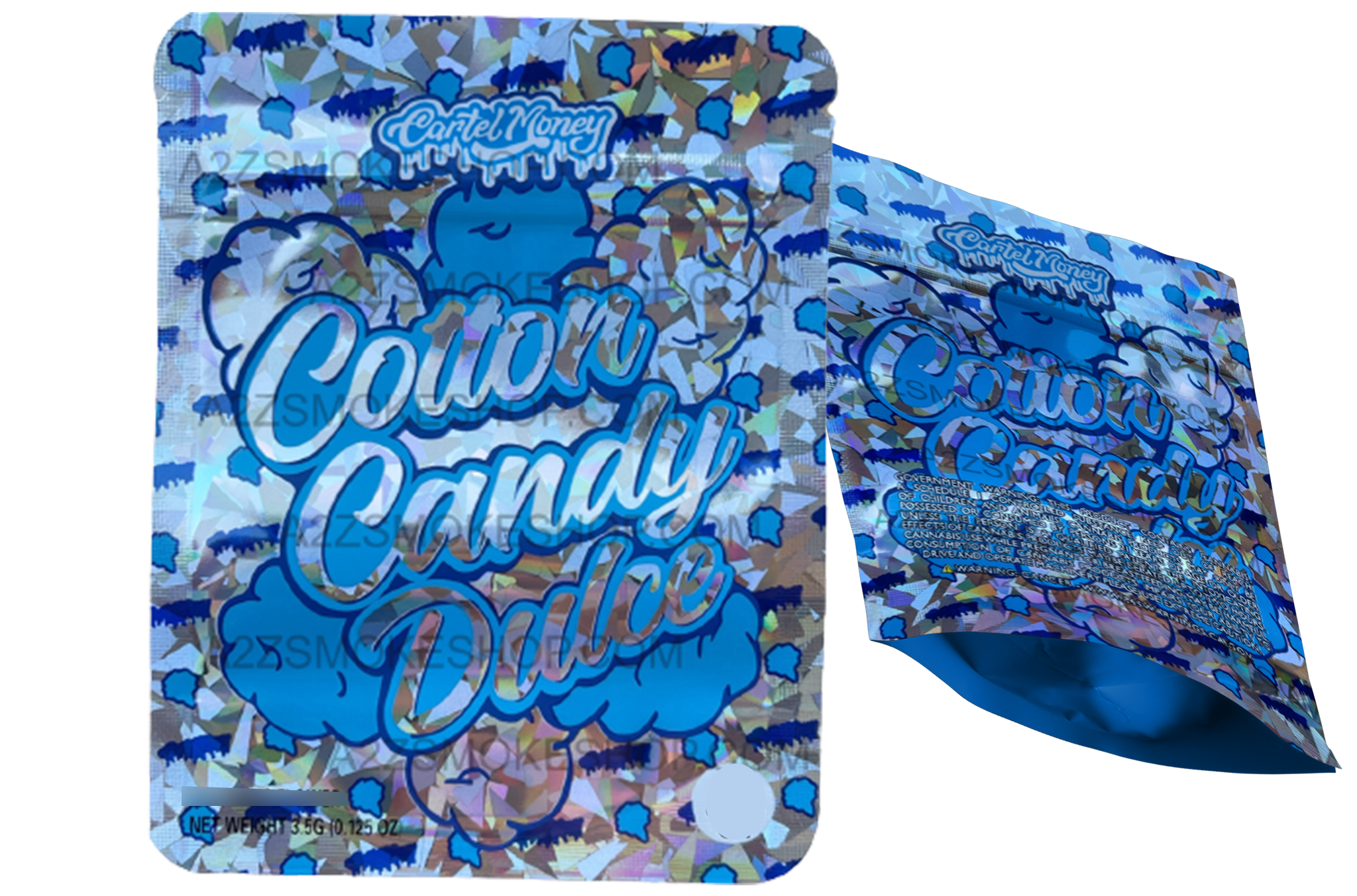 Cartel Money Cotton Candy Dulce Mylar Bags 3.5g Holographic