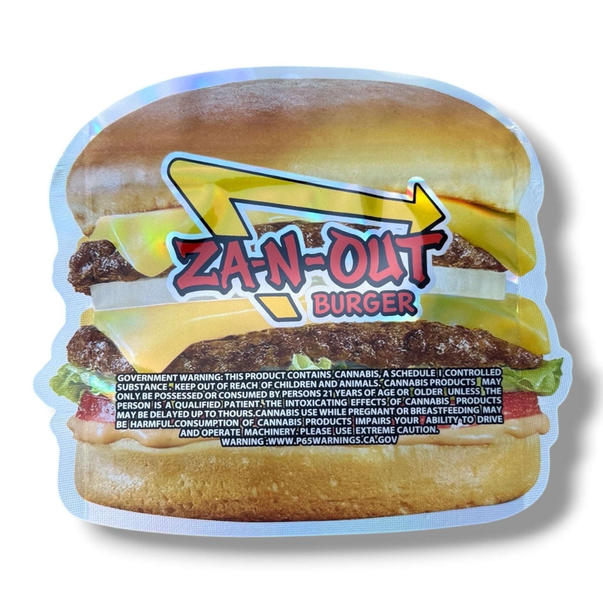 ZA-N-OUT Burger Mylar Bags with Boxes 3.5g Box Packaging