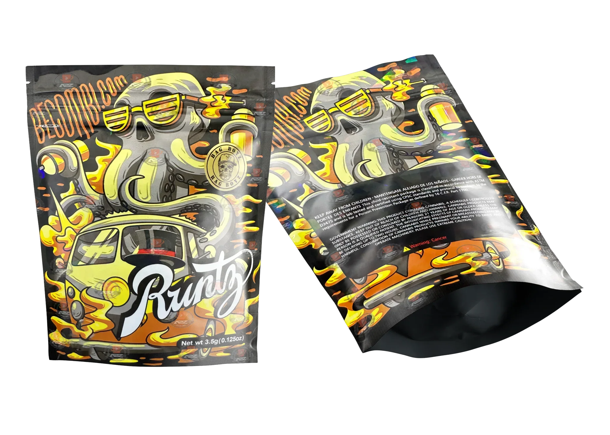 Octopus yellow MYLAR BAG 3.5 GRAMS - Black Unicorn Hub