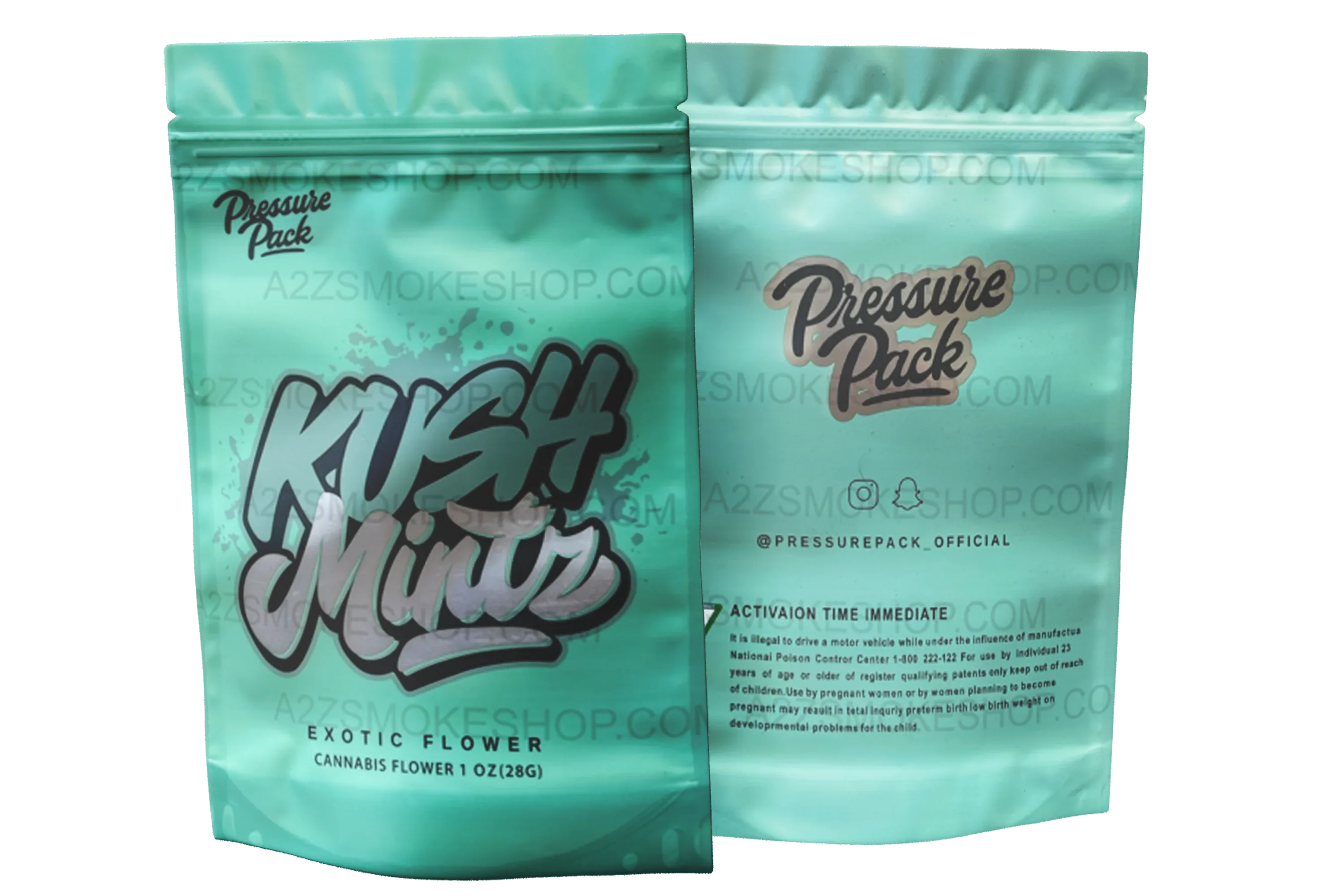 Pressure Pack Kush Mintz 1 OZ 28G Mylar empty Mylar bag 1 ounce (50 Count) Kush Mints - Black Unicorn Hub