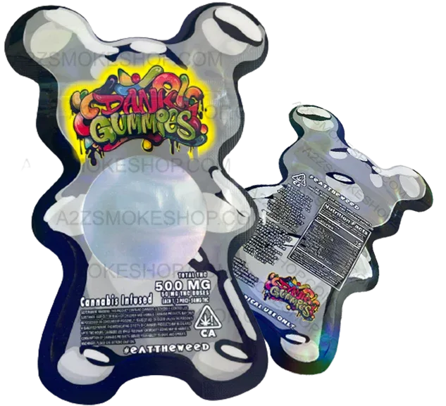 Dank Gummies Cut out 500mg Mylar Bag With window Silver - Packaging Only - Black Unicorn Hub