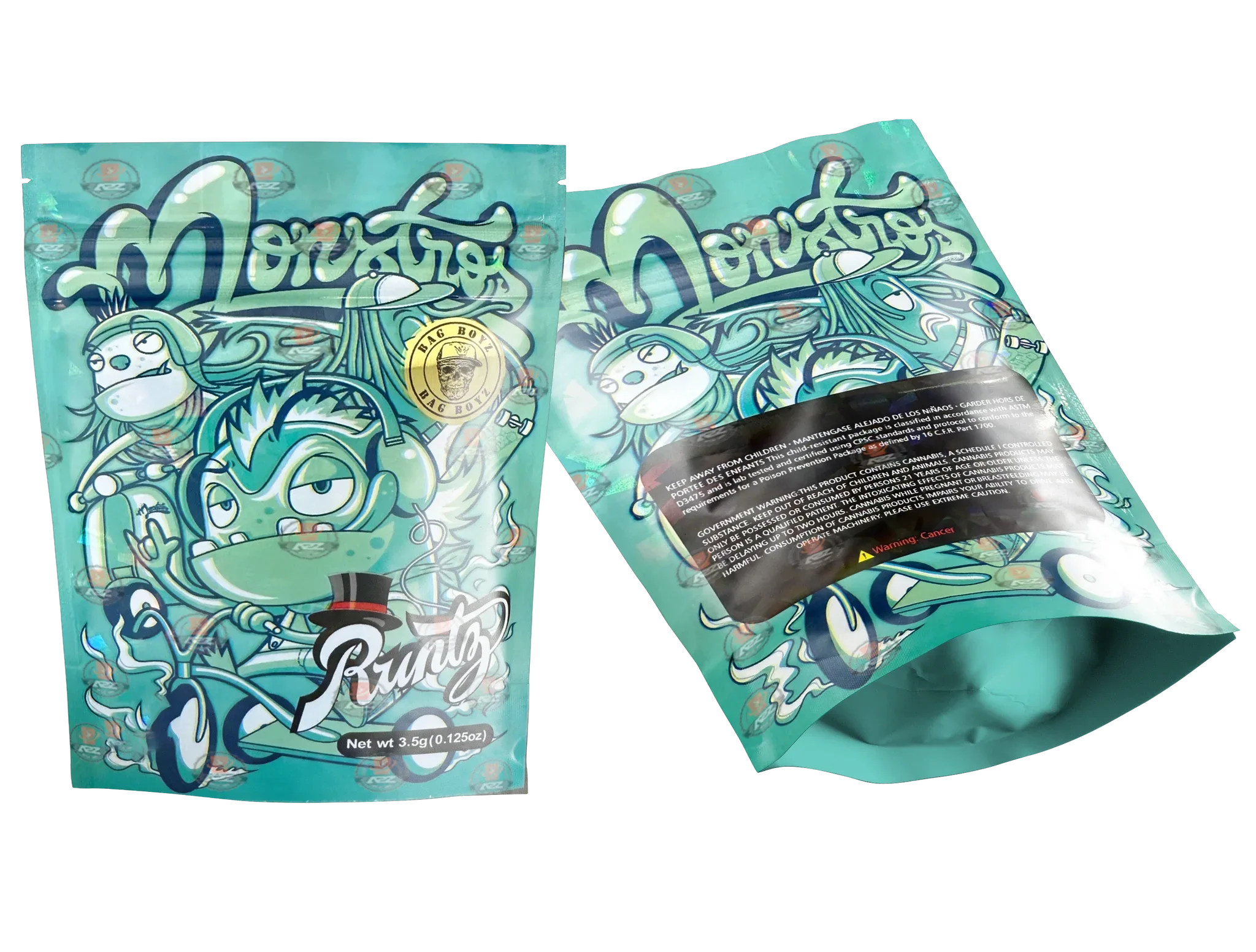 Monsters Mylar bag 3.5g Packaging Only - Black Unicorn Hub