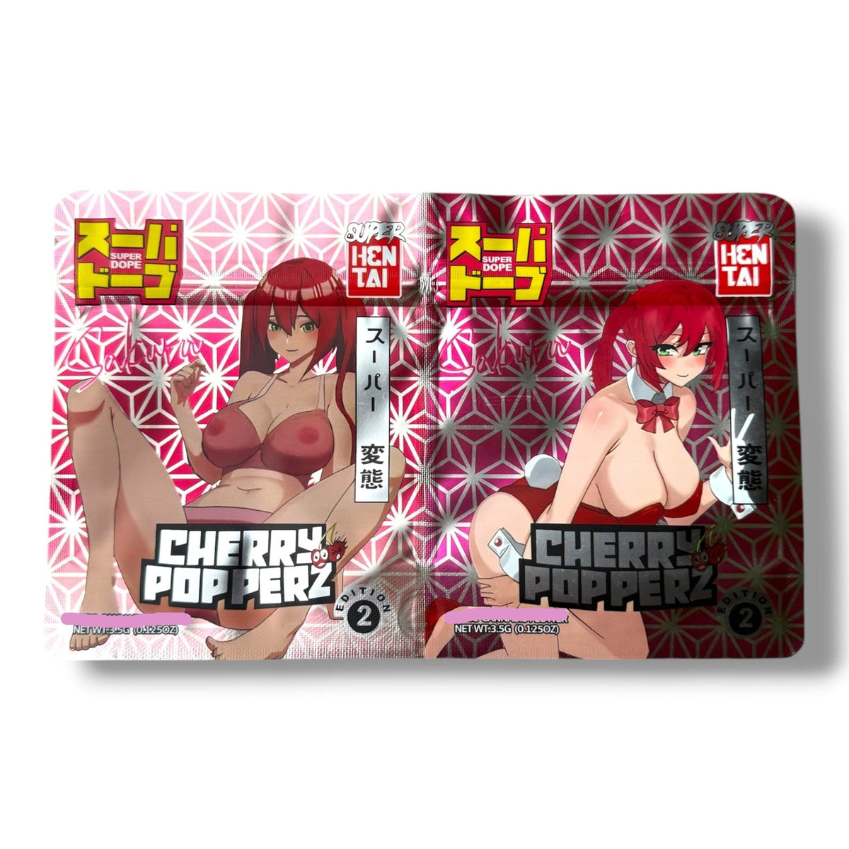 Super Dope Sakura Cherry Popperz Double Mylar Bag 3.5 Grams total 7Gram bags
