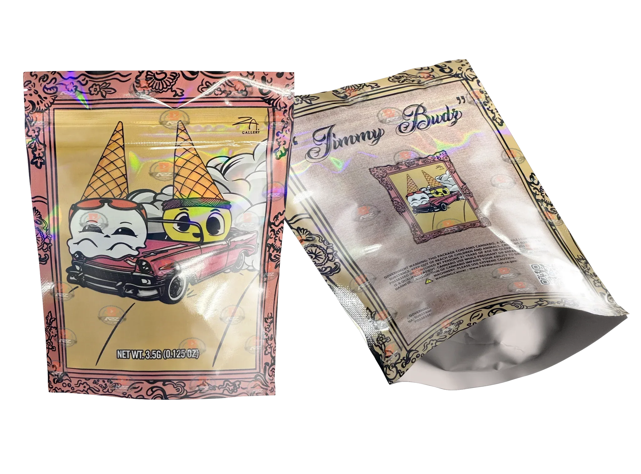 Jimmy Budz Mylar bag 3.5g Holographic Packaging Only - Black Unicorn Hub