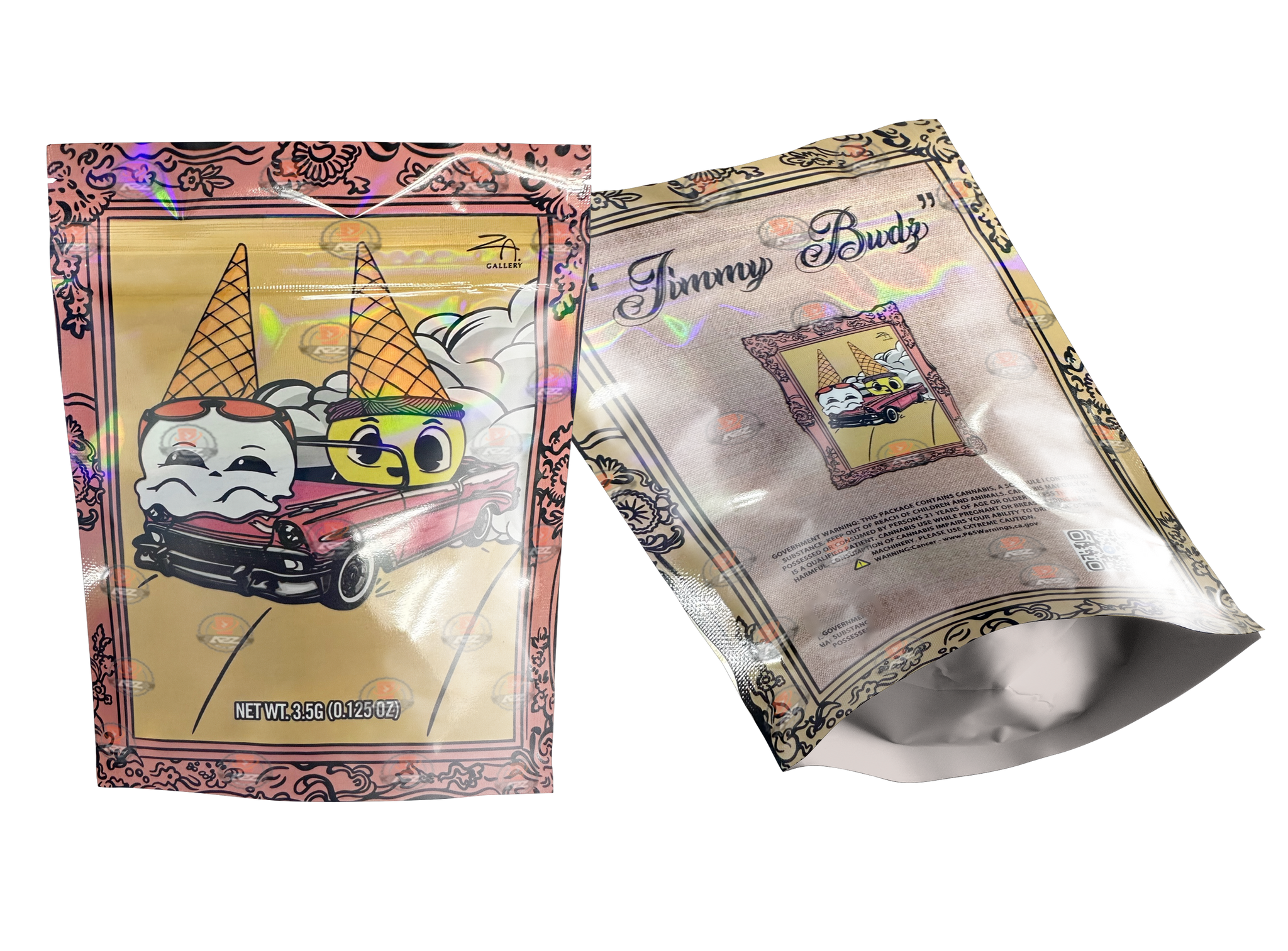 Jimmy Budz Mylar bag 3.5g Holographic Packaging Only