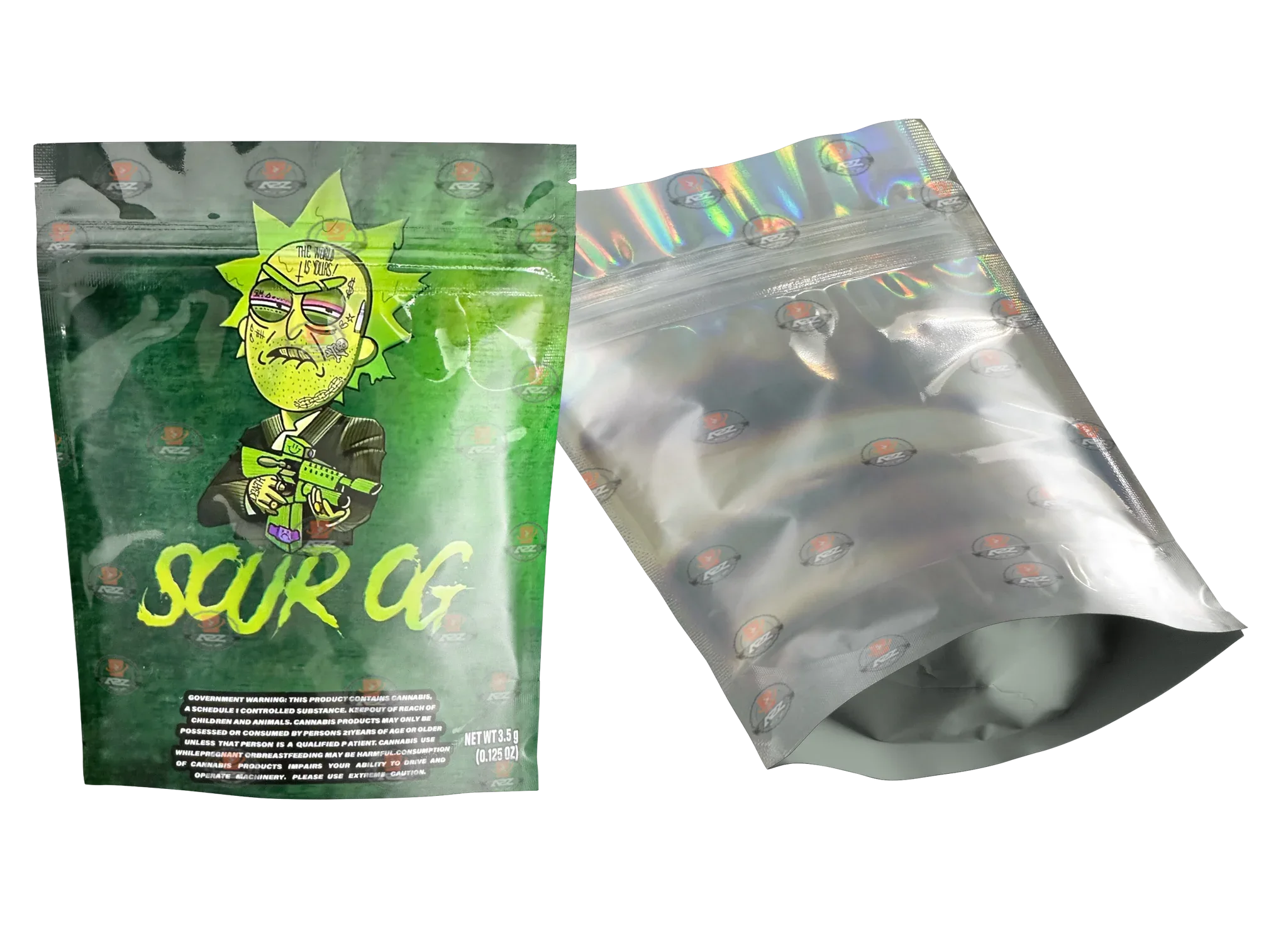 Sour OG Mylar bag 3.5g Packaging Only - Black Unicorn Hub