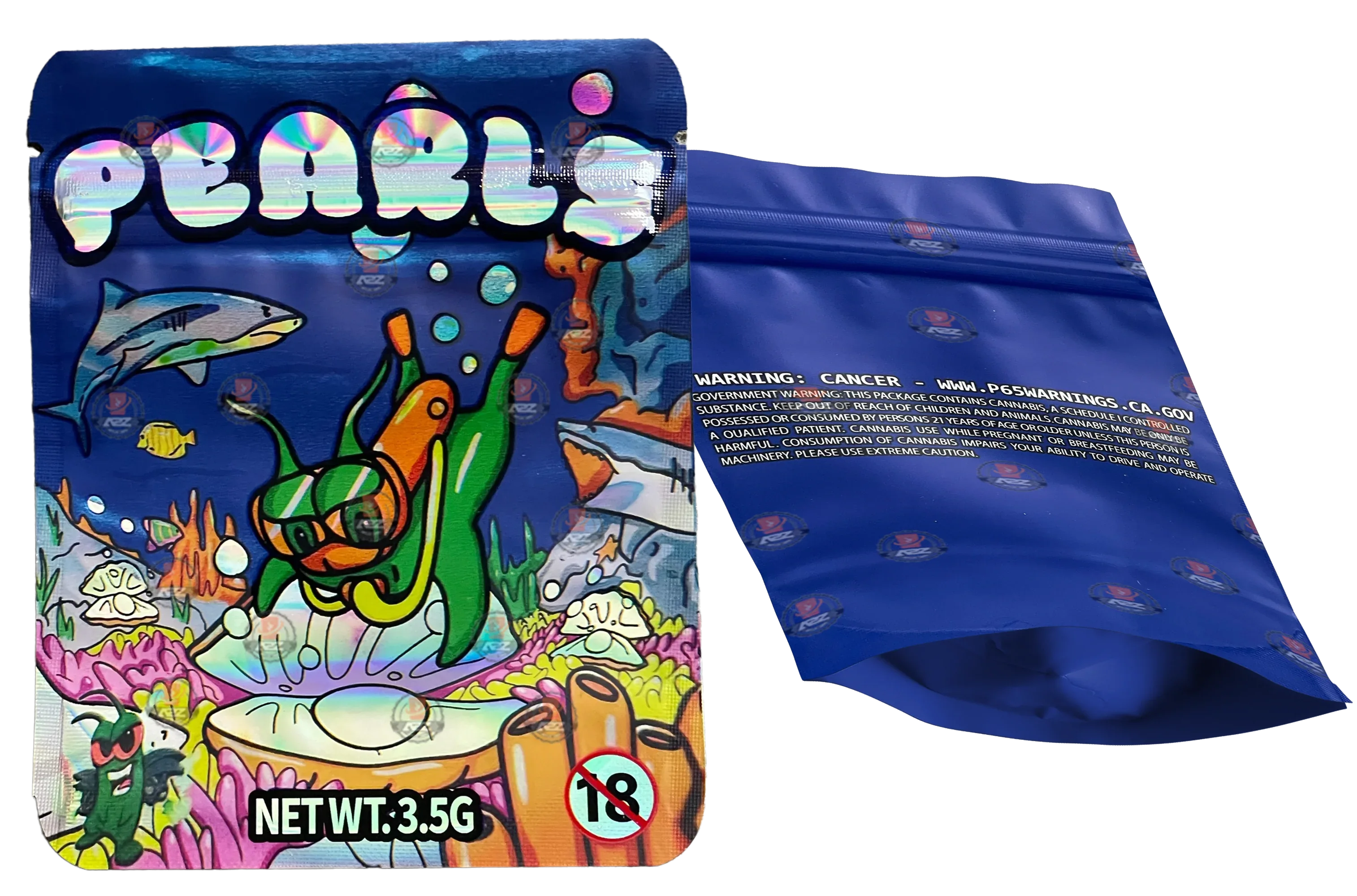 Pearls Mylar Bags 3.5g Holographic Empty Packaging - Black Unicorn Hub