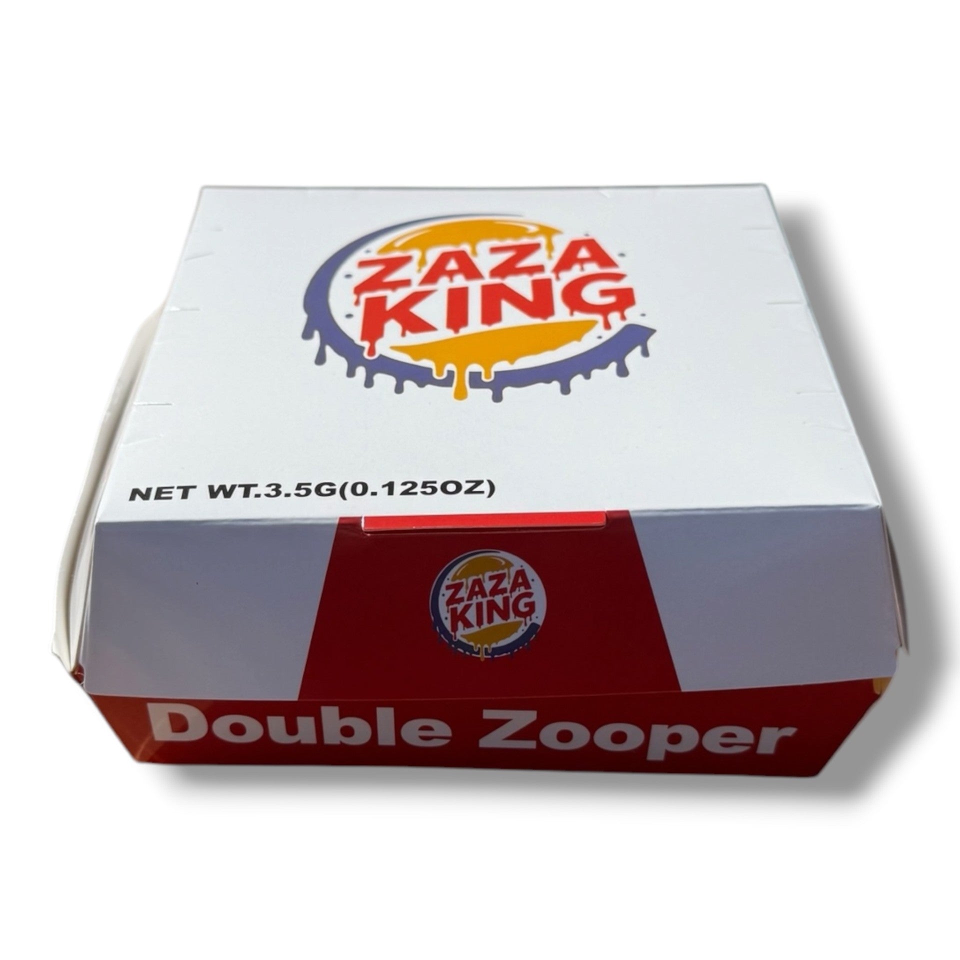 ZAZA KING Double Zooper Mylar Bags with Boxes 3.5g Box Packaging burger box