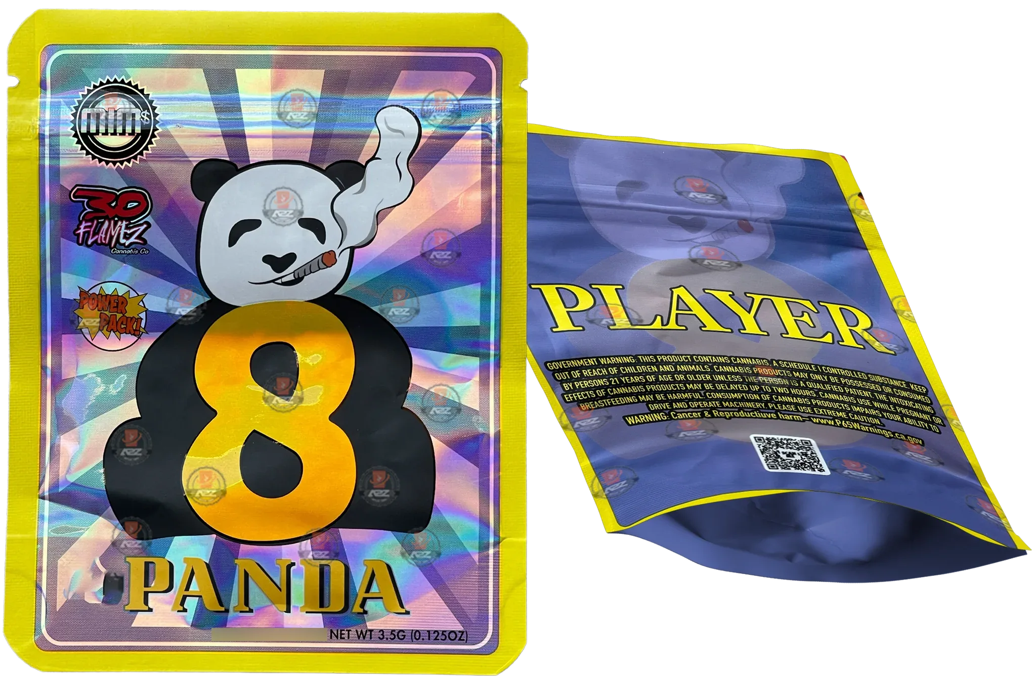 Panda 8 Holographic 3.5g Mylar Bag Player 30 Flamez Power Pack Mim Exotics - Black Unicorn Hub