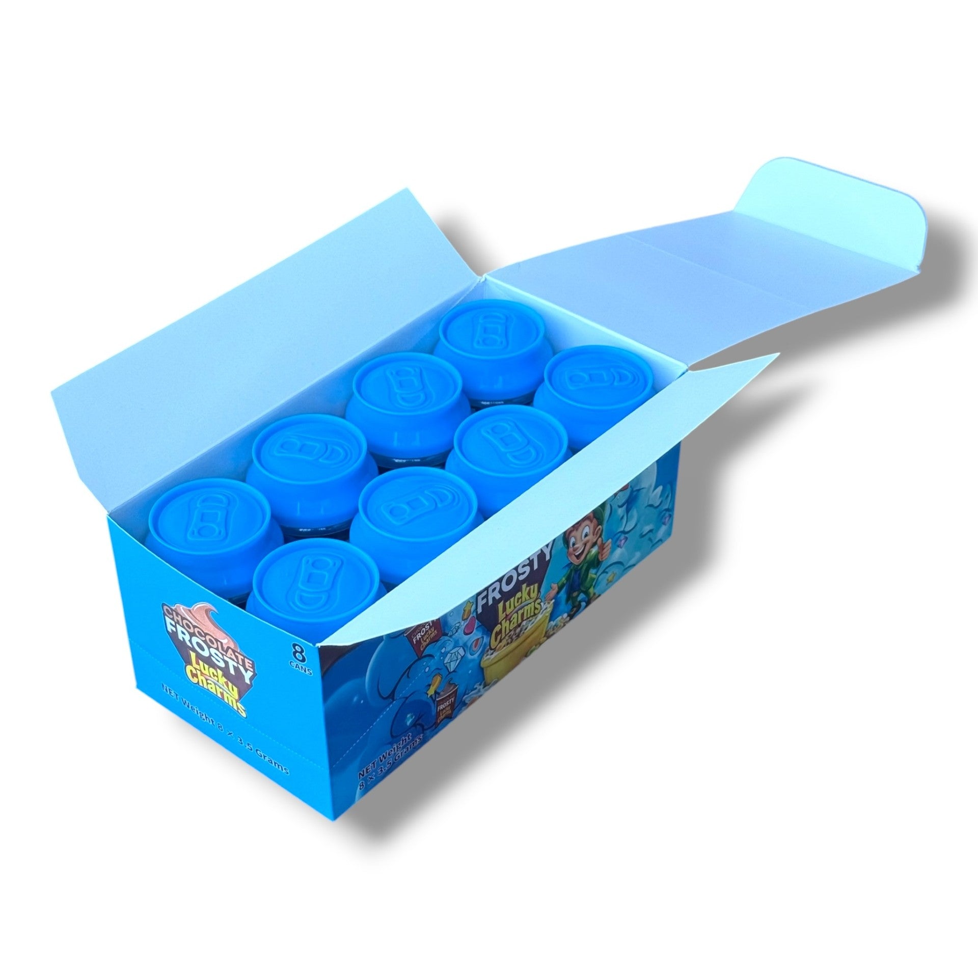Chocolate Lucky Charms 3.5g Cans - 8 cans in box