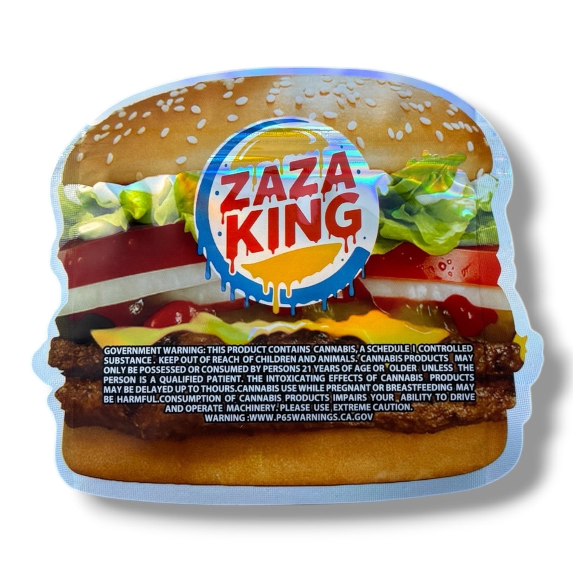 ZAZA KING Double Zooper Mylar Bags with Boxes 3.5g Box Packaging burger box