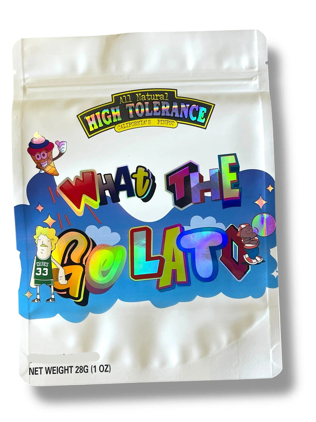 High Tolerance What The Gelato 1 OZ 28G empty Mylar bag 1 ounce (50 Count) - Black Unicorn Hub