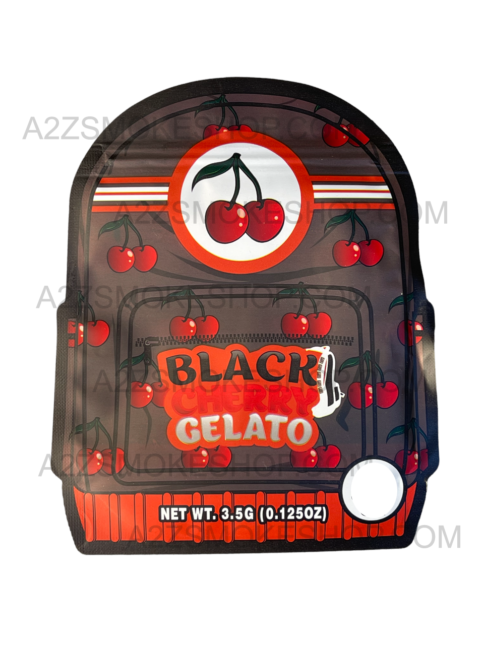 Backpack Boyz Black Cherry Gelato cut out Mylar zip lock bag 3.5G