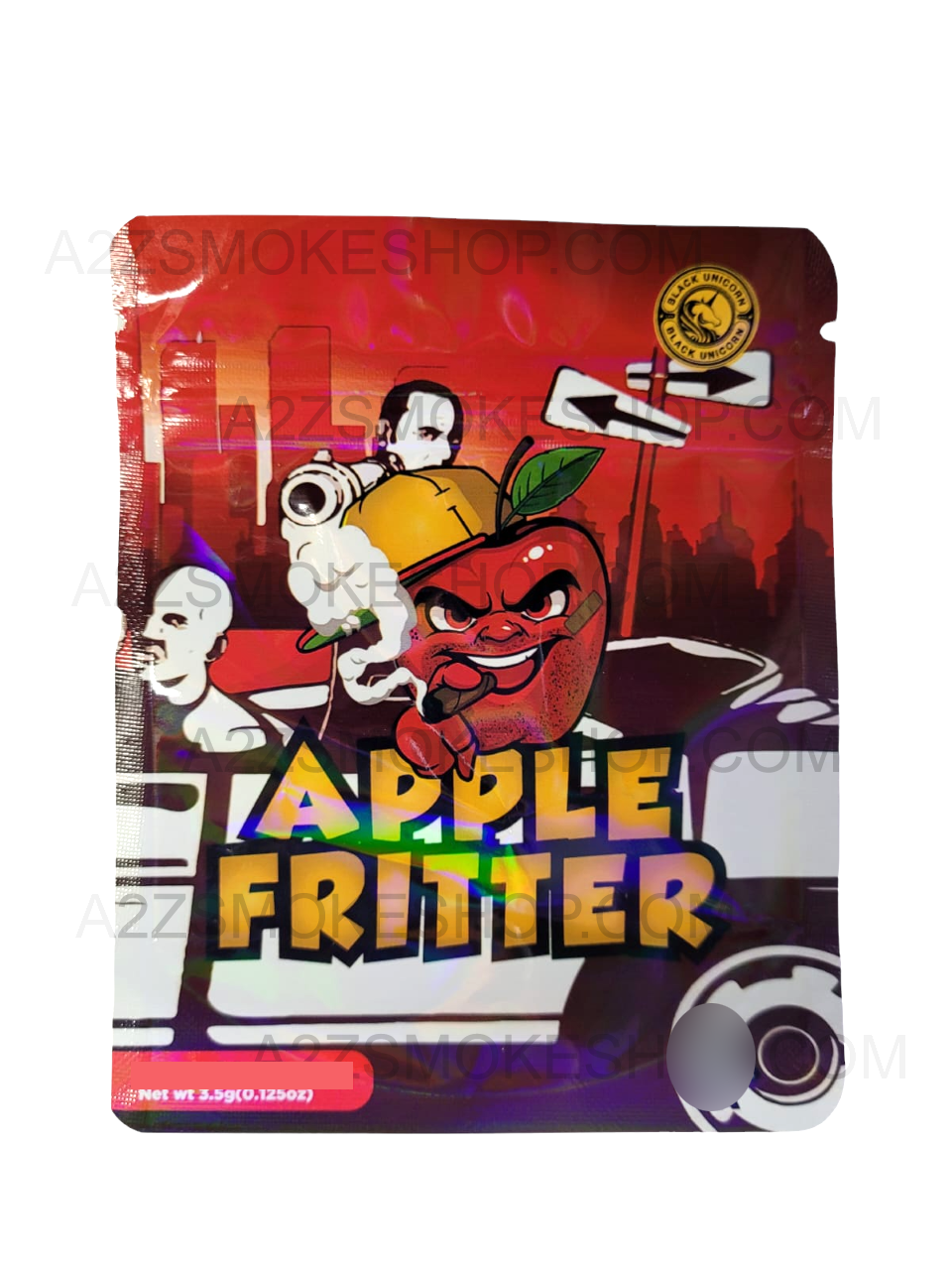 Black Unicorn -Apple Fritter Holographic Mylar bag 3.5g For Flower