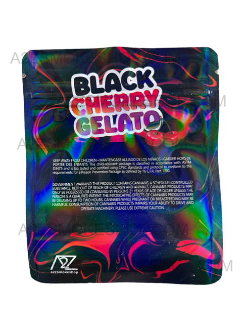 Black Unicorn-Black Cherry Gelato Holographic Mylar bag 3.5g