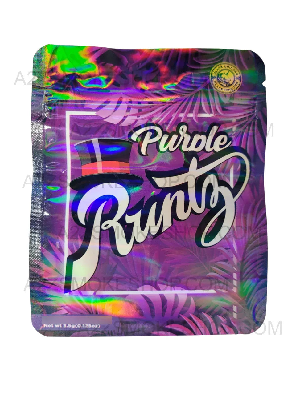 Black Unicorn Purple Holographic Mylar bag 3.5g - Black Unicorn Hub