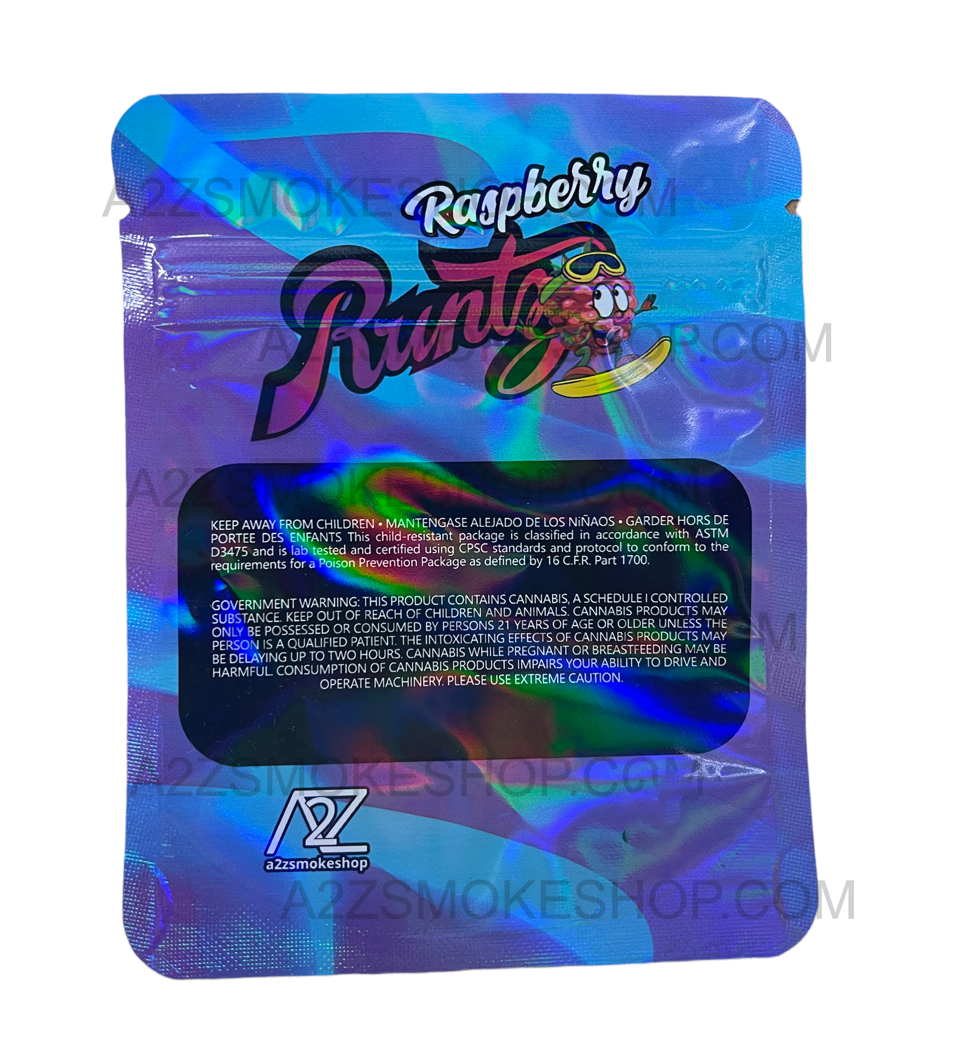 Black Unicorn Raspberry Holographic Mylar bag 3.5g