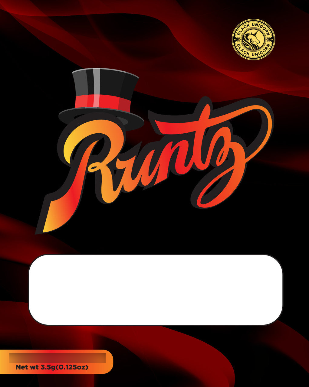 Black Unicorn Mylar bag with Window 3.5G