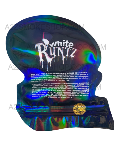 Black Unicorn White cut out Holographic Mylar bag 3.5g