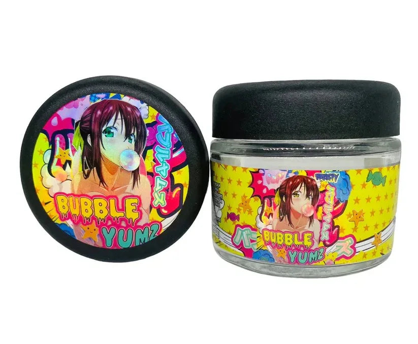 Bubble Yumz 3.5g Glass Jars with Holographic Stickers - Black Unicorn Hub