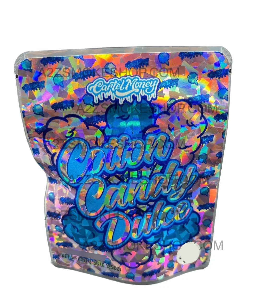 Cartel Money Cotton Candy Dulce Mylar Bags 3.5g Holographic - Black Unicorn Hub