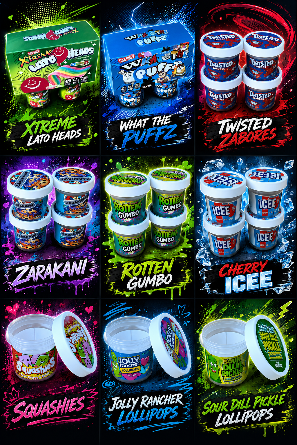 Ice Cream Style 3.5G Plastic Jars with Display Boxes – Packaging Only