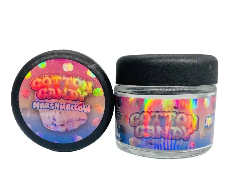 Cotton Candy Marshmallow Sprinkelz 3.5g Glass Jars with Holographic Stickers - Black Unicorn Hub