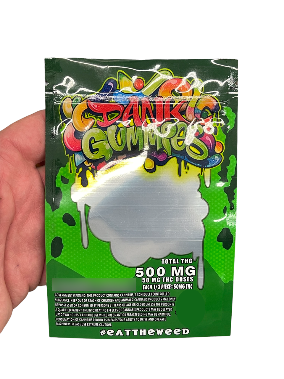 Dank Gummies 500mg Mylar Bag Green-Packaging Only