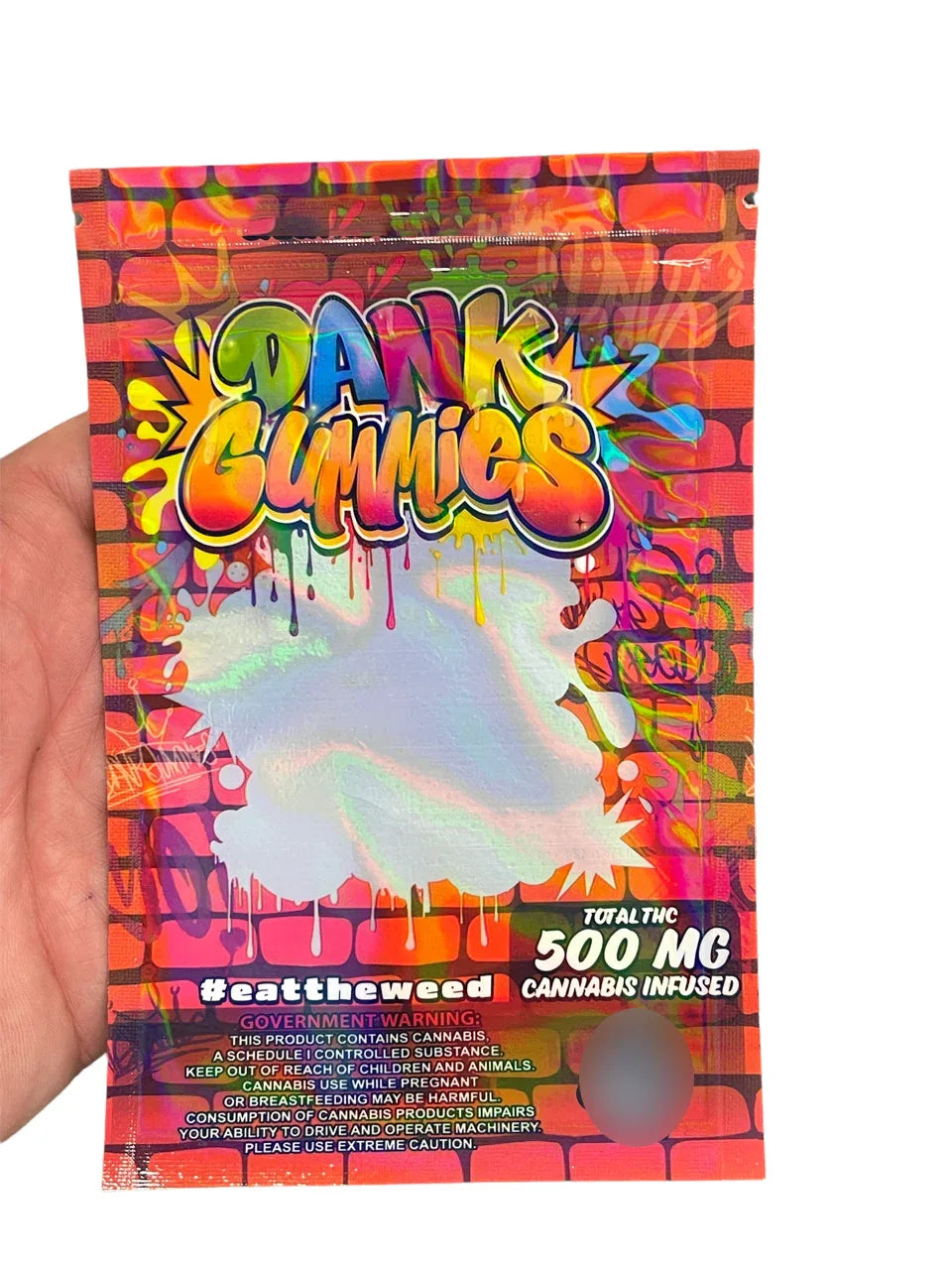 Dank Gummies 500mg Mylar Bag Red-Packaging Only - Black Unicorn Hub