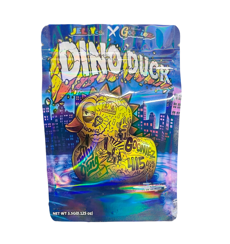 Dino Duck Holographic Mylar bag 3.5g Packaging Only