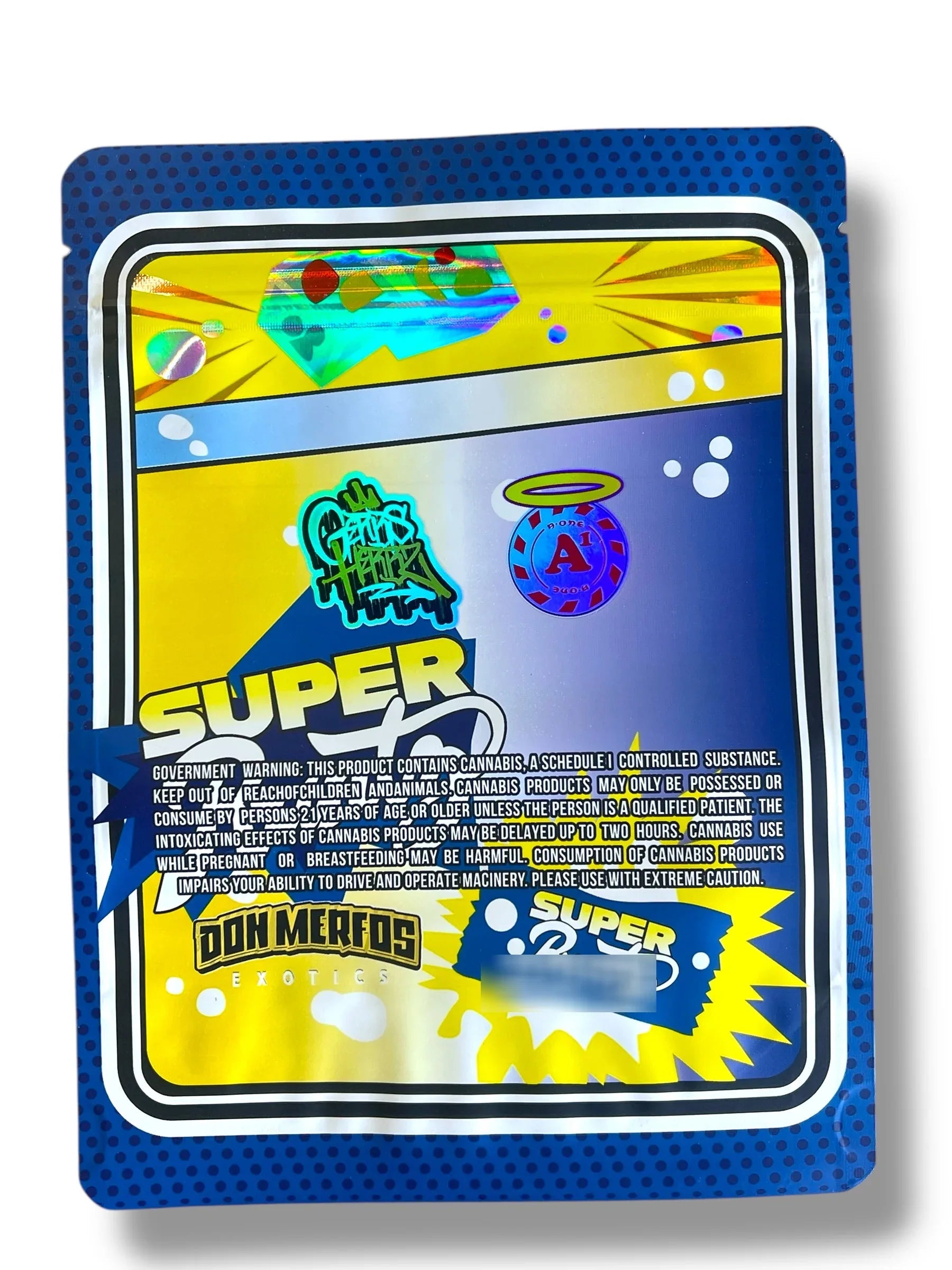 Don Merfos Super1 OZ 28G empty Mylar bag 1 ounce (50 Count)