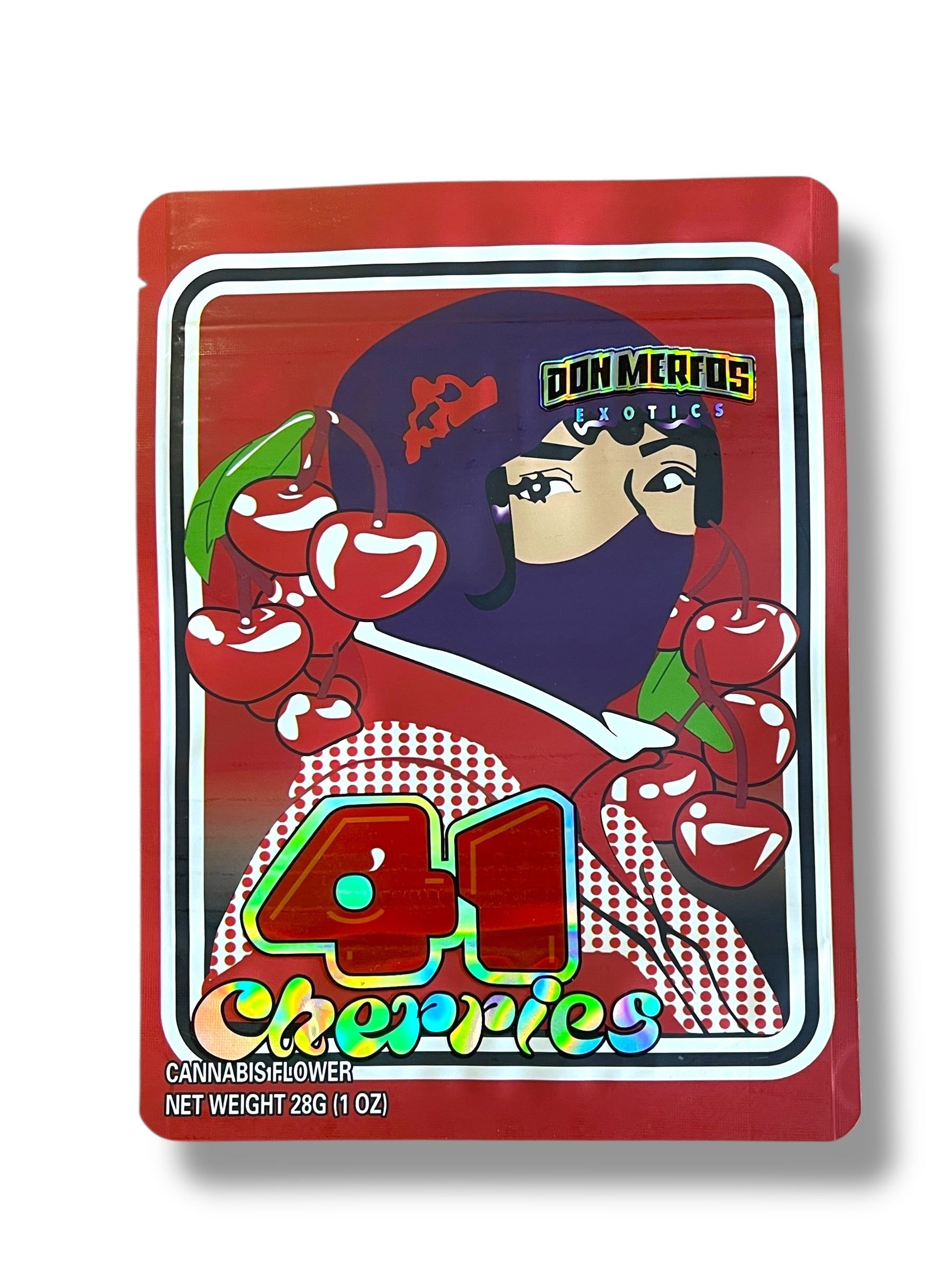 Don Merfos 41 Cherries 1 OZ 28G empty Mylar bag 1 ounce (50 Count)
