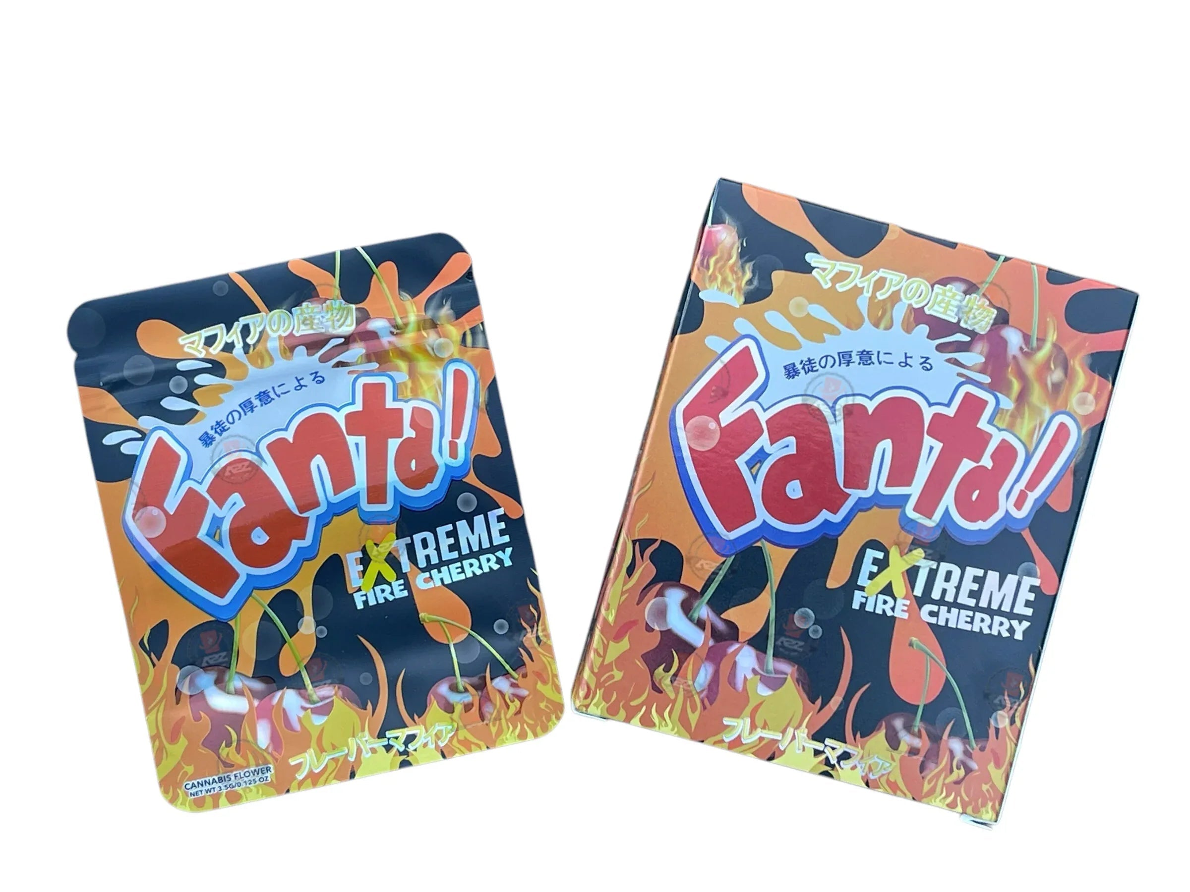 Fanta Extreme Fire Cherry Mylar Bags with Boxes 3.5g Box Packaging Holographic - Black Unicorn Hub