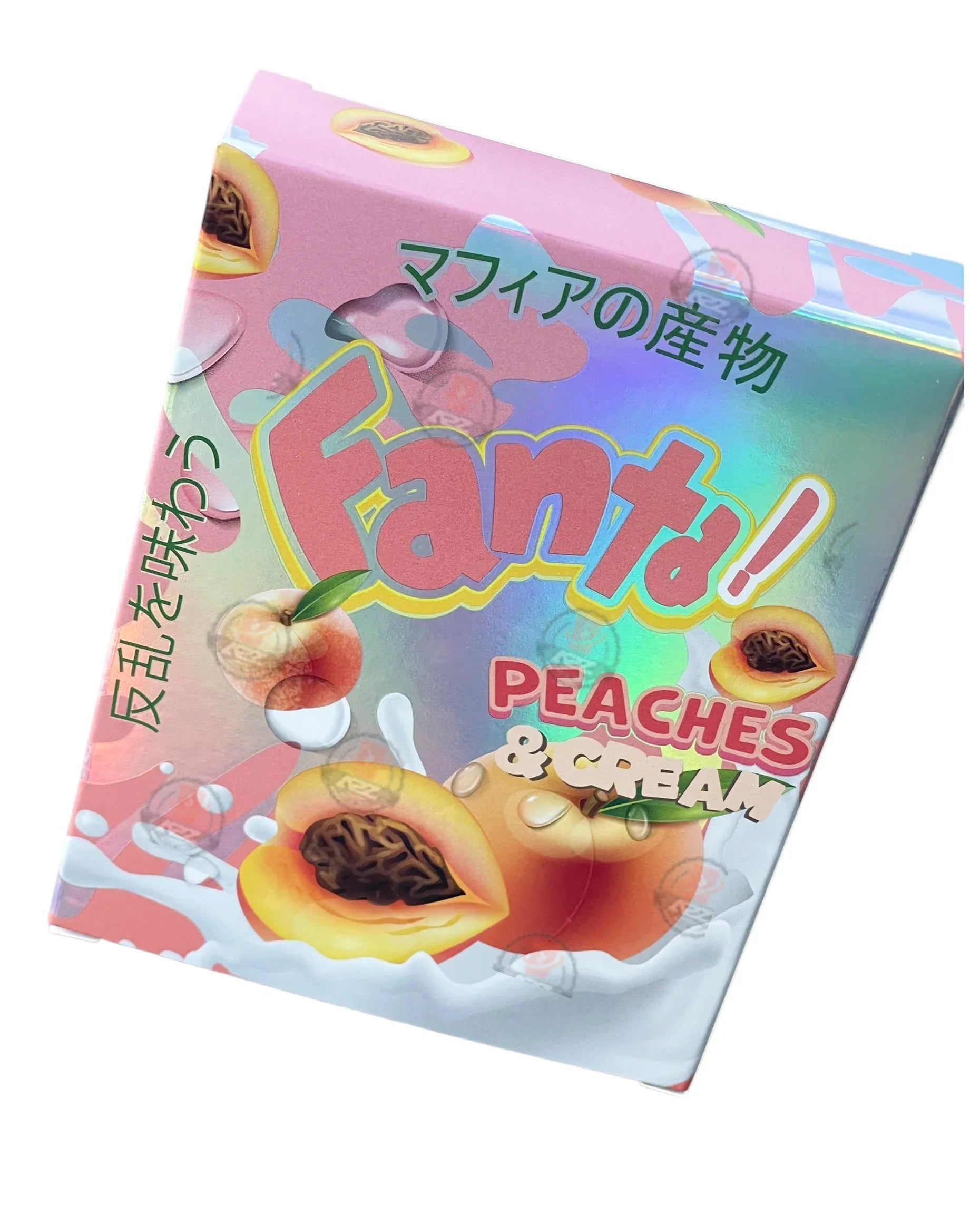 Fanta Peaches & Cream Mylar Bags with Boxes 3.5g Box Packaging Holographic - Black Unicorn Hub