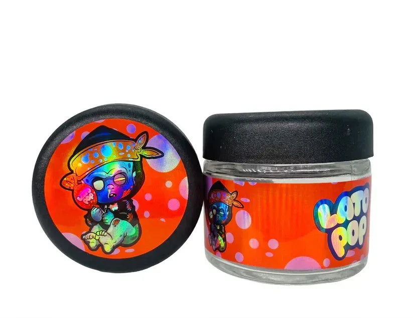 Baby Lato Pop 3.5g Glass Jars with Holographic Stickers - Black Unicorn Hub
