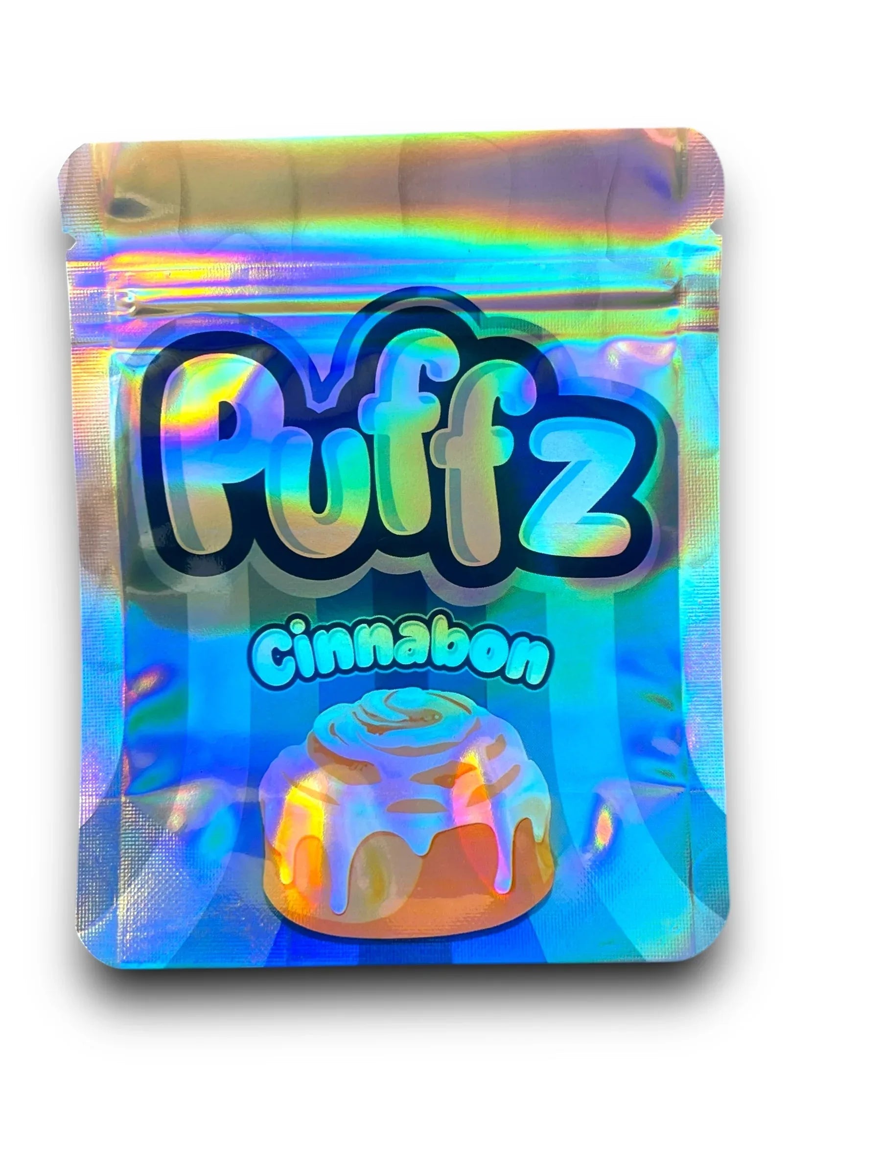 Puffz Cinnabon Mylar Bags 3.5g Holographic - Black Unicorn Hub
