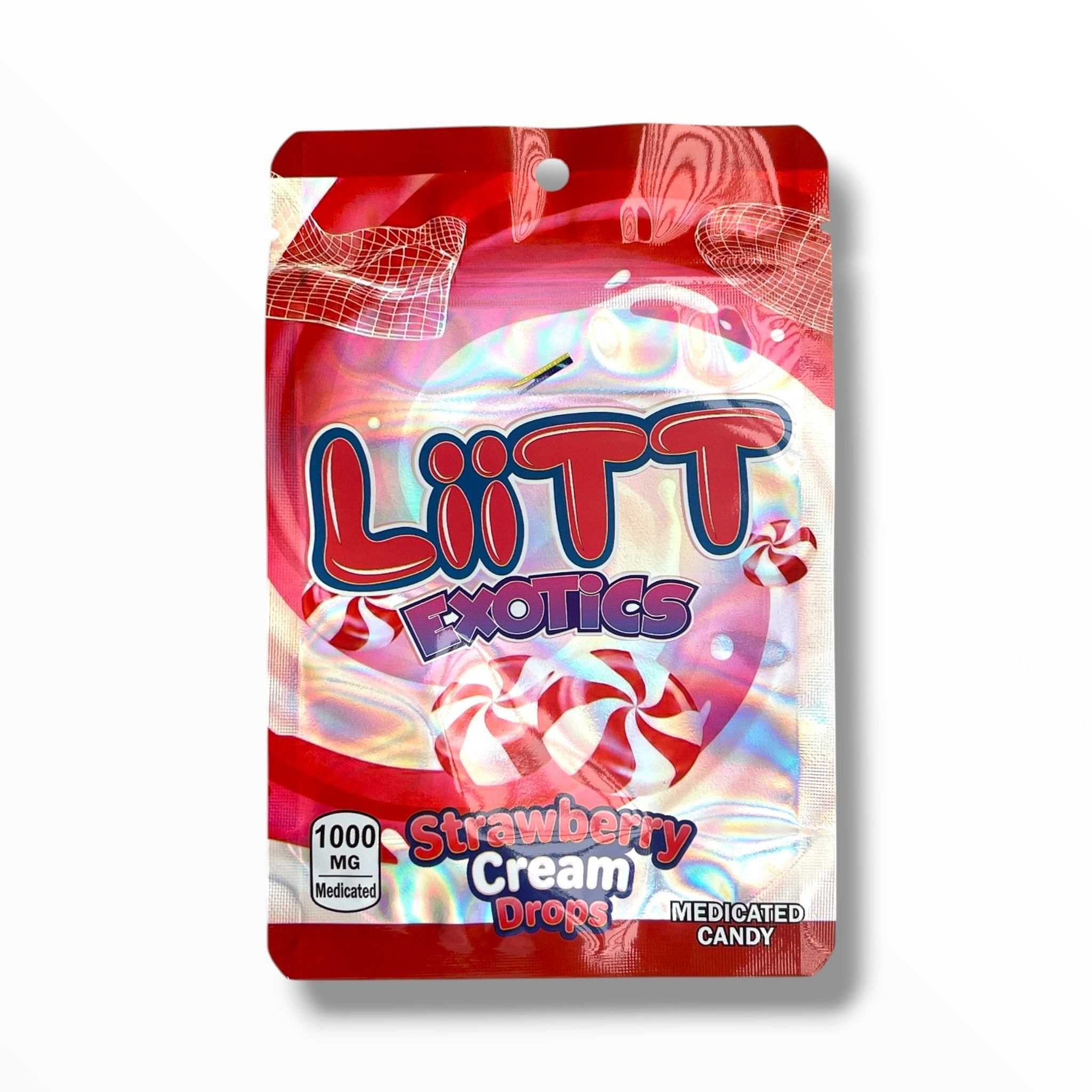 Liitt Exotics Strawberry Cream Drops 3.5g Mylar Bag 1000MG (Packaging Only)