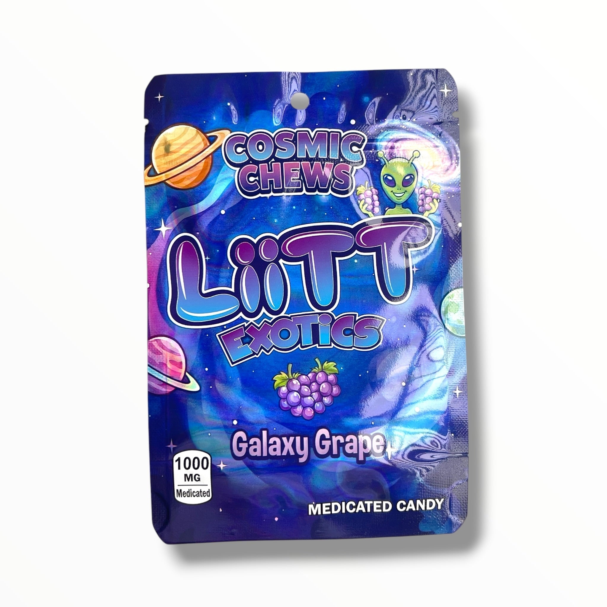 Liitt Exotics Cosmic Chews Galaxy Grape 3.5g Mylar Bag 1000MG (Packaging Only)