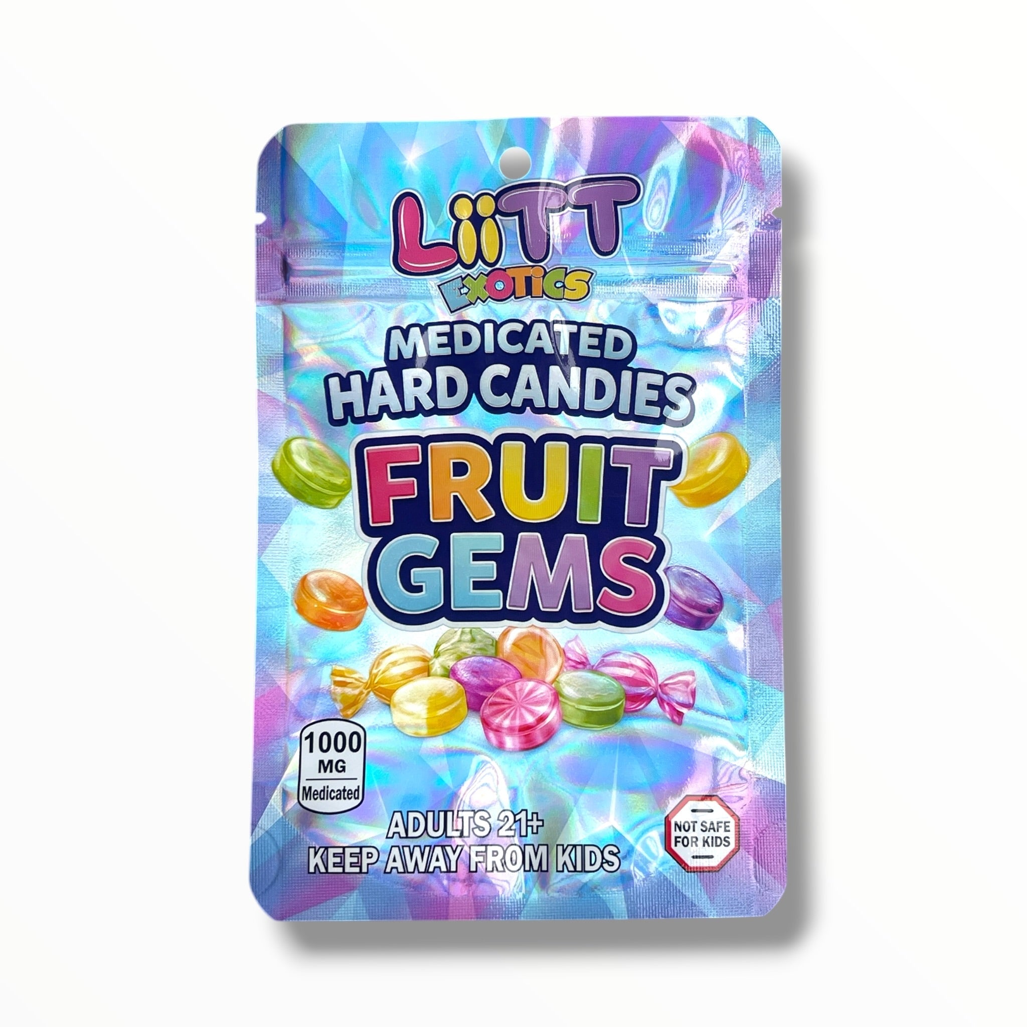 果物 Linhthi Liitt Exotics Hard Candies fruit Gems 3.5g Mylar Bag 1000MG (Packaging