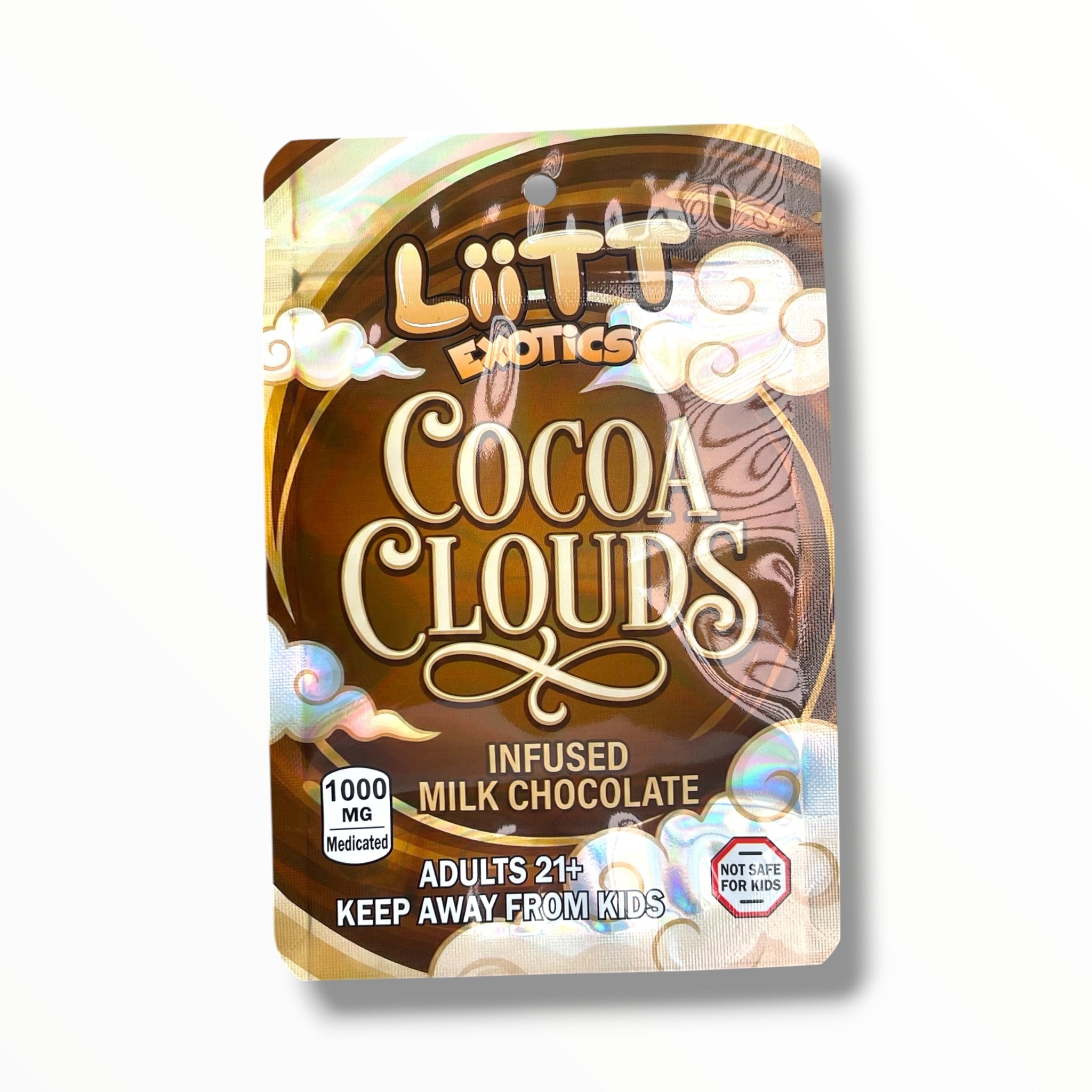 Liitt Cocoa Clouds Infused Milk Chocolate 3.5g Mylar Bag 1000MG (Packaging Only)