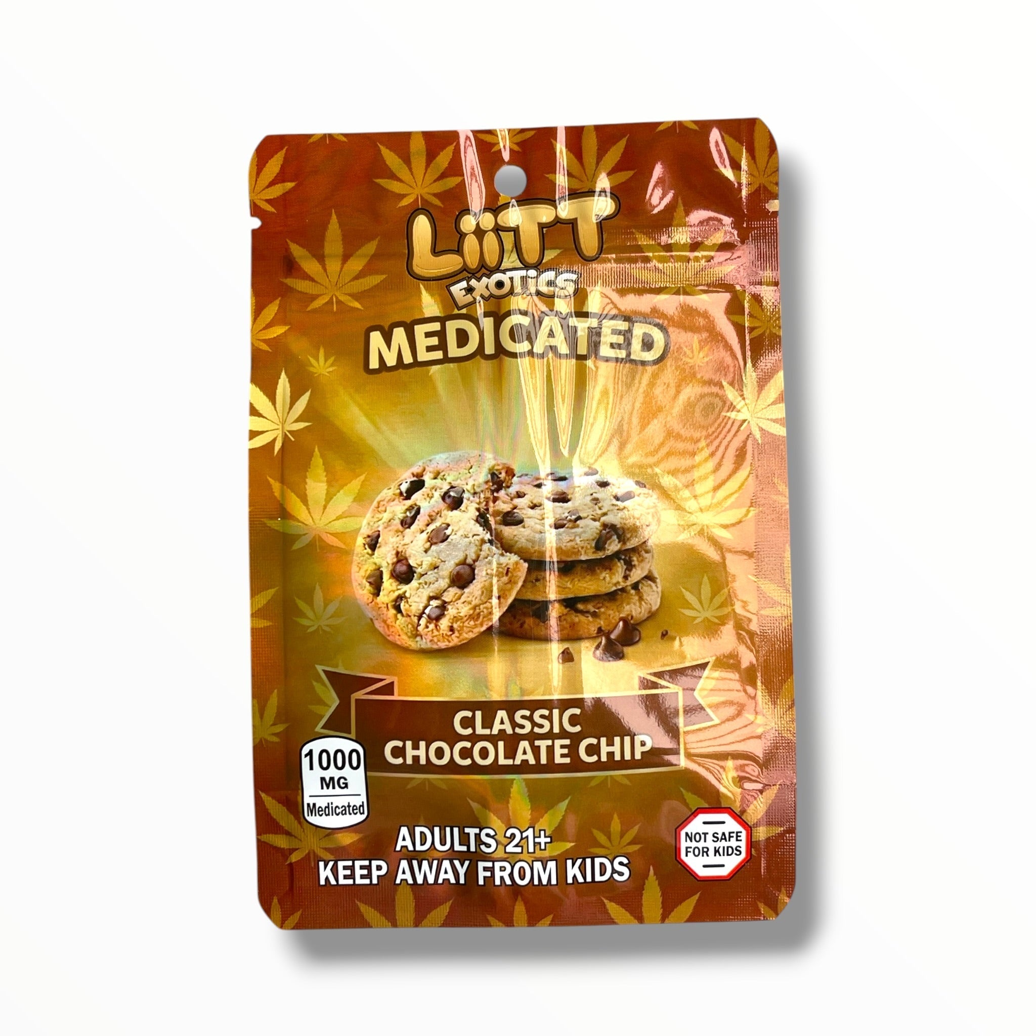 Liitt Medicated Classic Chocolate Chips 3.5g Mylar Bag 1000MG (Packaging Only)