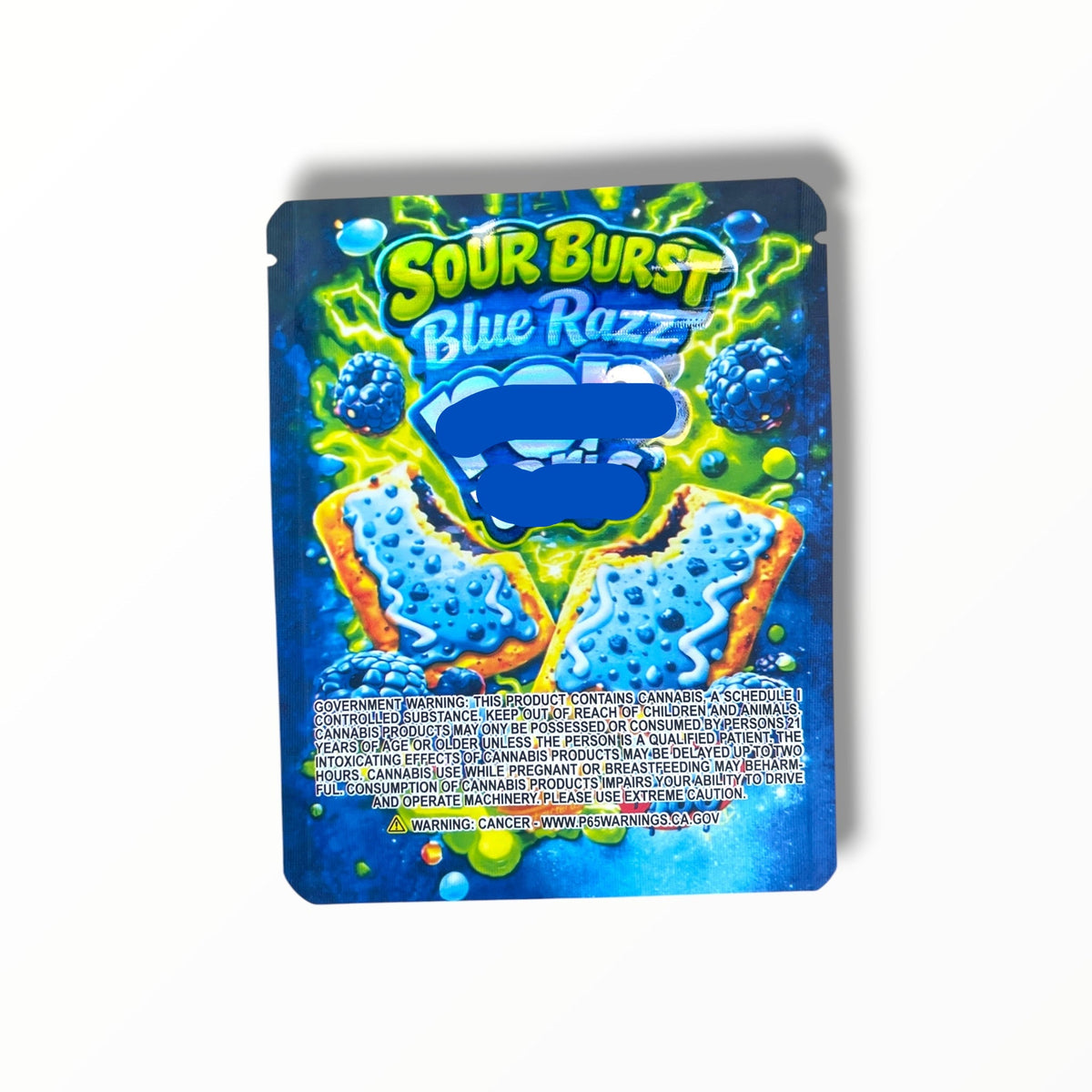 Sour Burst Blue Razz Pop Tarts 3.5g Mylar Bag- Packaging