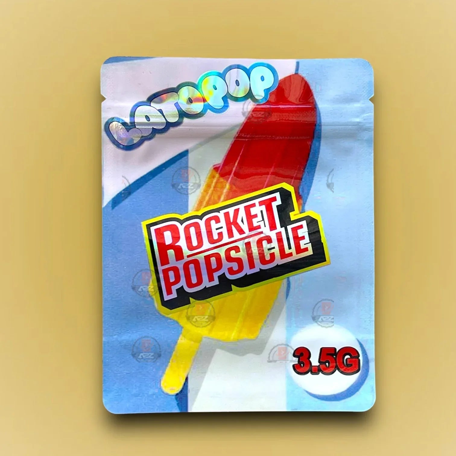 Lato Pop Rocket Popsicle 3.5g Mylar Bag Holographic- Packaging Only - Black Unicorn Hub