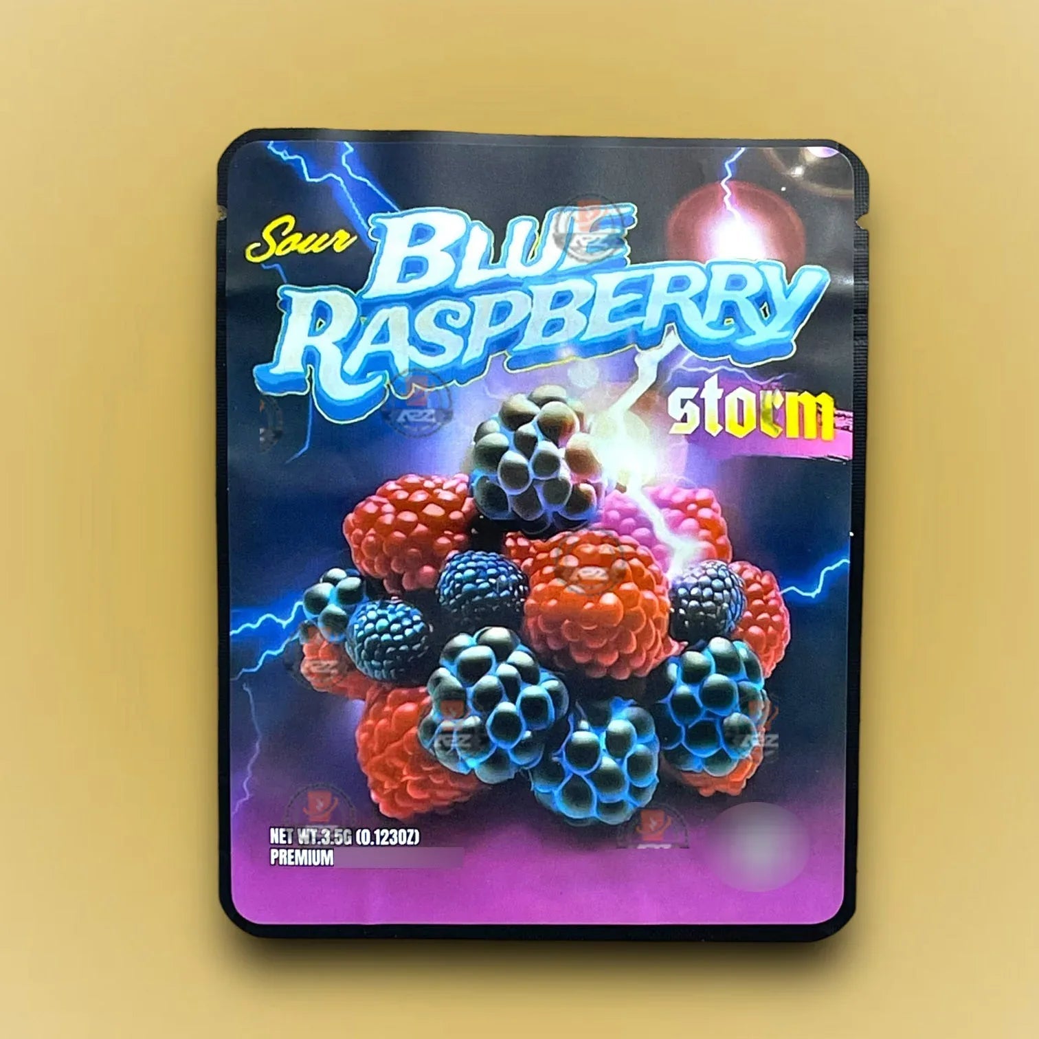 Sprinklez Sour Blue Raspberry Storm 3.5G Mylar Bags -With stickers and labels - Black Unicorn Hub