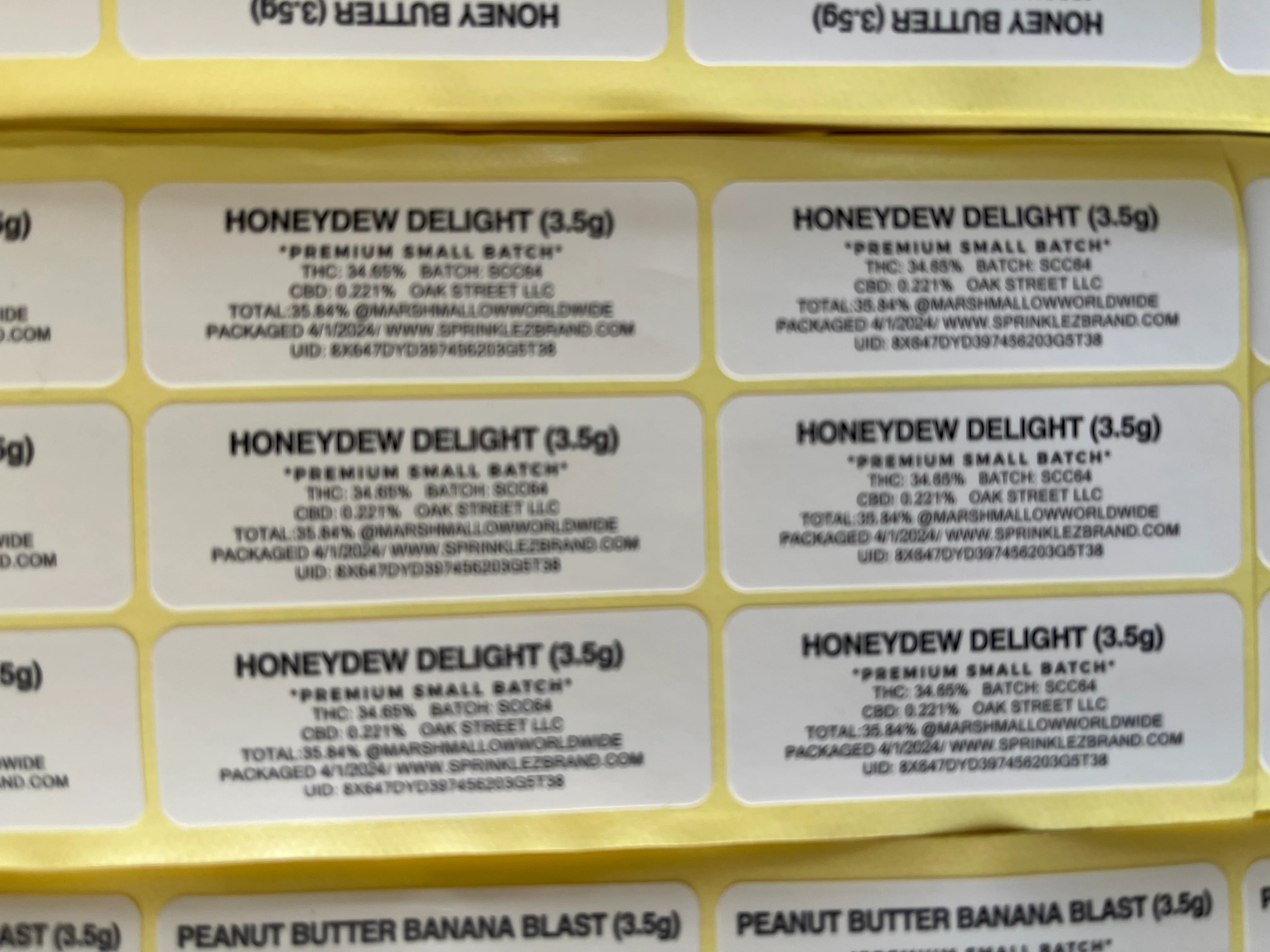 Sprinklez Gumdropz Honeydew Delight 3.5G Mylar Bags -With stickers and labels - Black Unicorn Hub