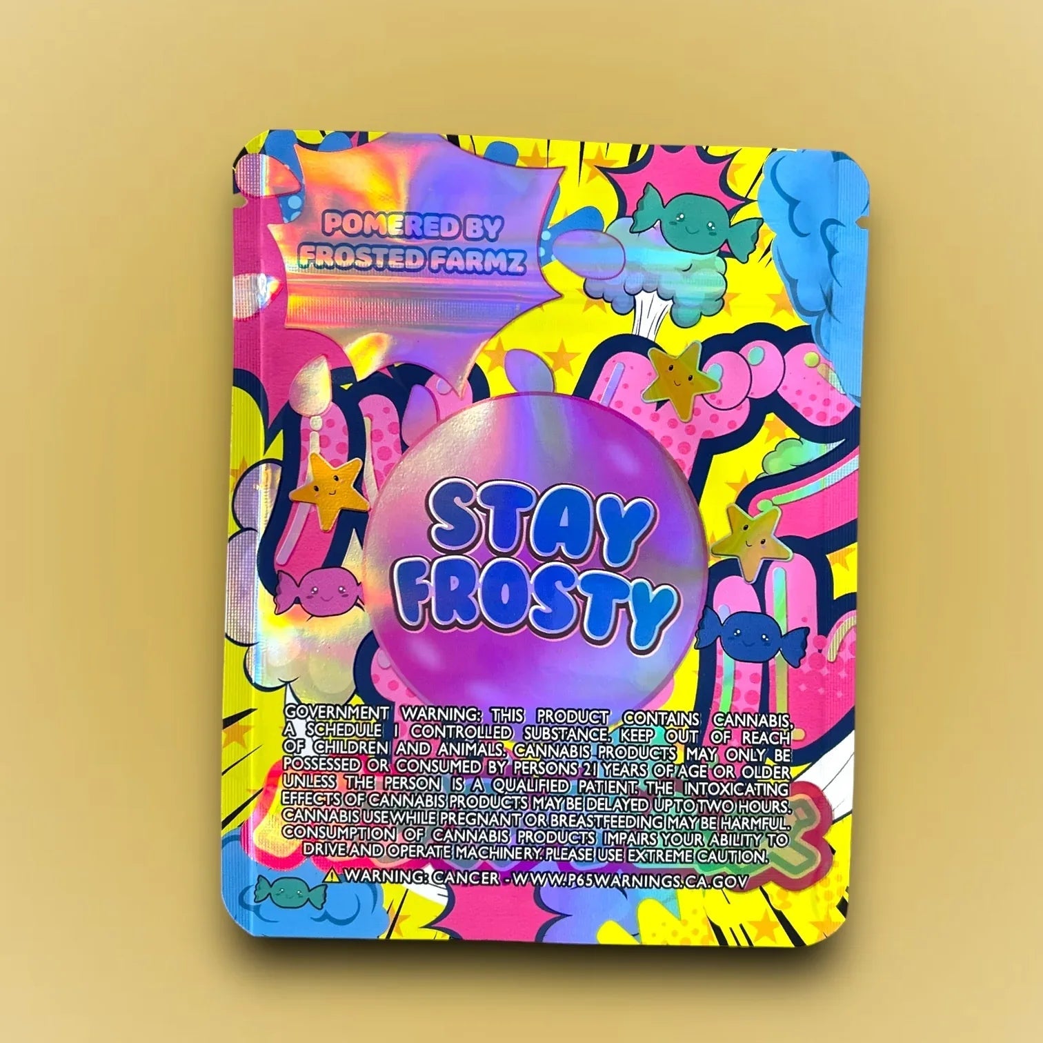 Frosty Bubble Yumz 3.5G Mylar Bags Holographic Stay Frosty - Black Unicorn Hub