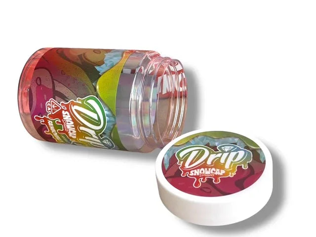 Drip Snowcaps Smalls 16-1oz Plastic Jars - Varity Pack 16 Flavors in box 1 pound with outer box Empty Jars - Black Unicorn Hub