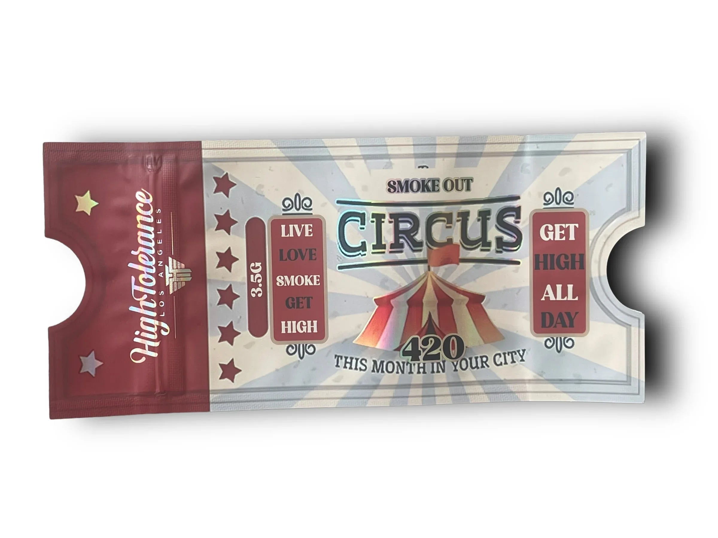 High Tolerance Circus 420 Smoke Out 3.5G Mylar Bags Holographic - Black Unicorn Hub