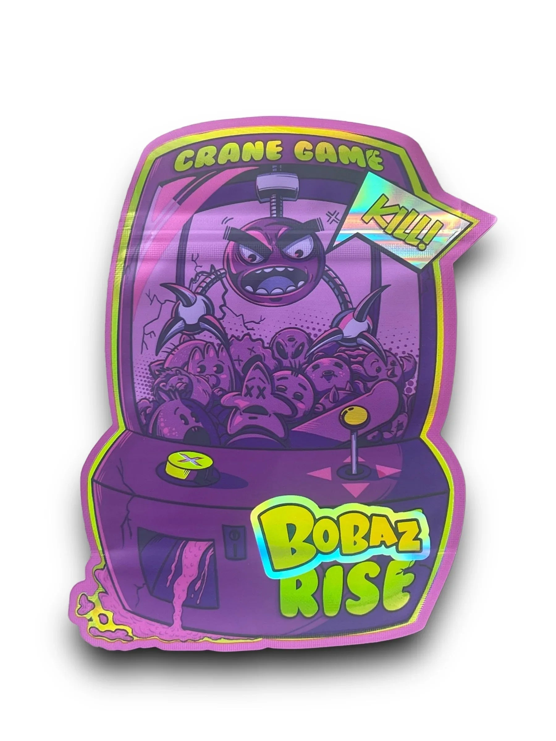 Bobaz Rise Crane Game Kill 3.5G Mylar Bags Holographic cut out - Black Unicorn Hub